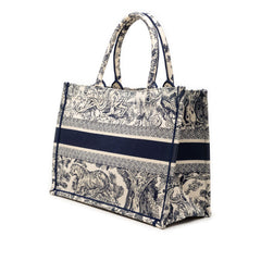 Dior Medium Canvas Embroidered Dioriviera Toile De Jouy Book Tote