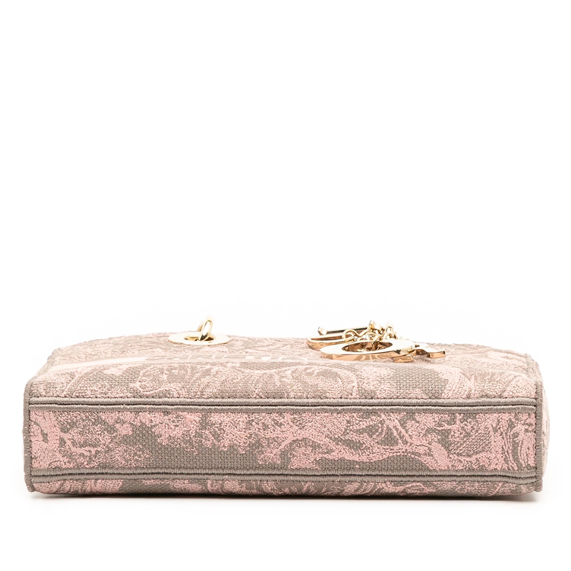 Dior Medium Canvas Embroidered Toile De Jouy Lady D Joy Satchel