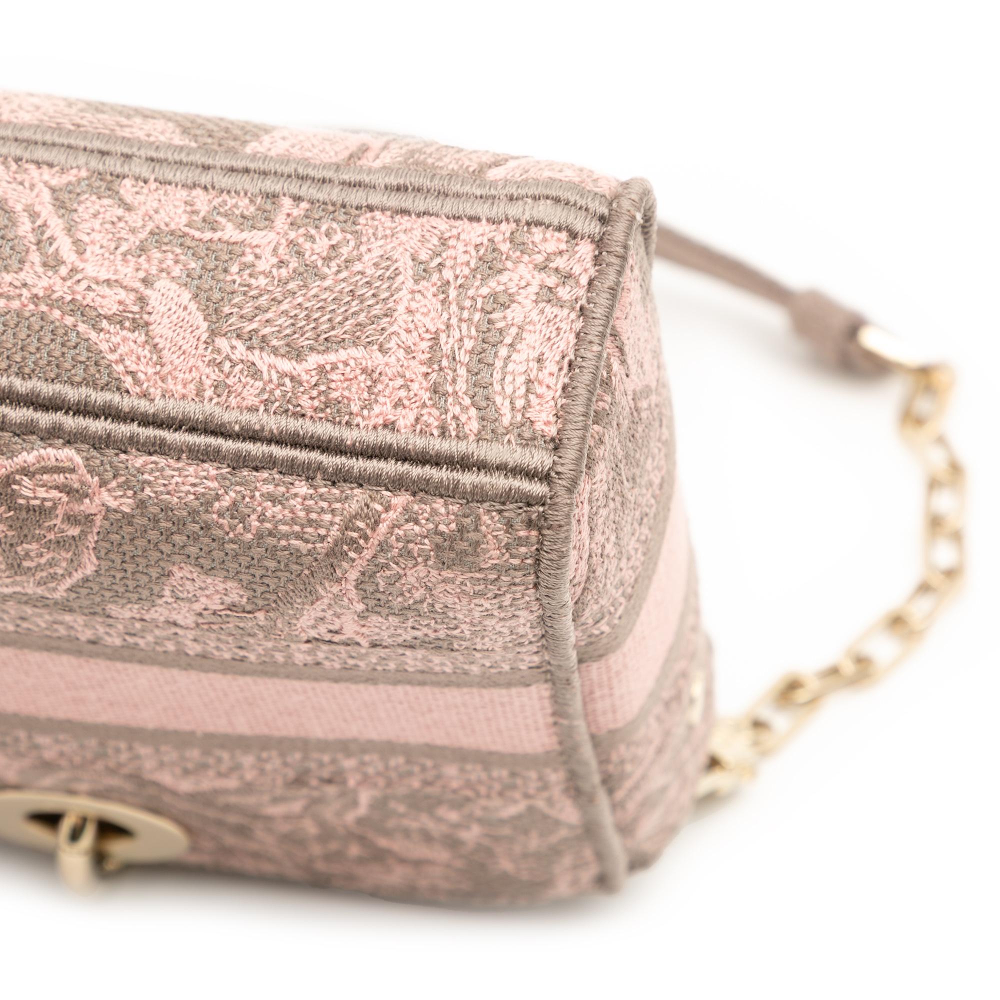 Dior Medium Canvas Embroidered Toile De Jouy Lady D Joy Satchel