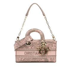 Dior Medium Canvas Embroidered Toile De Jouy Lady D Joy Satchel