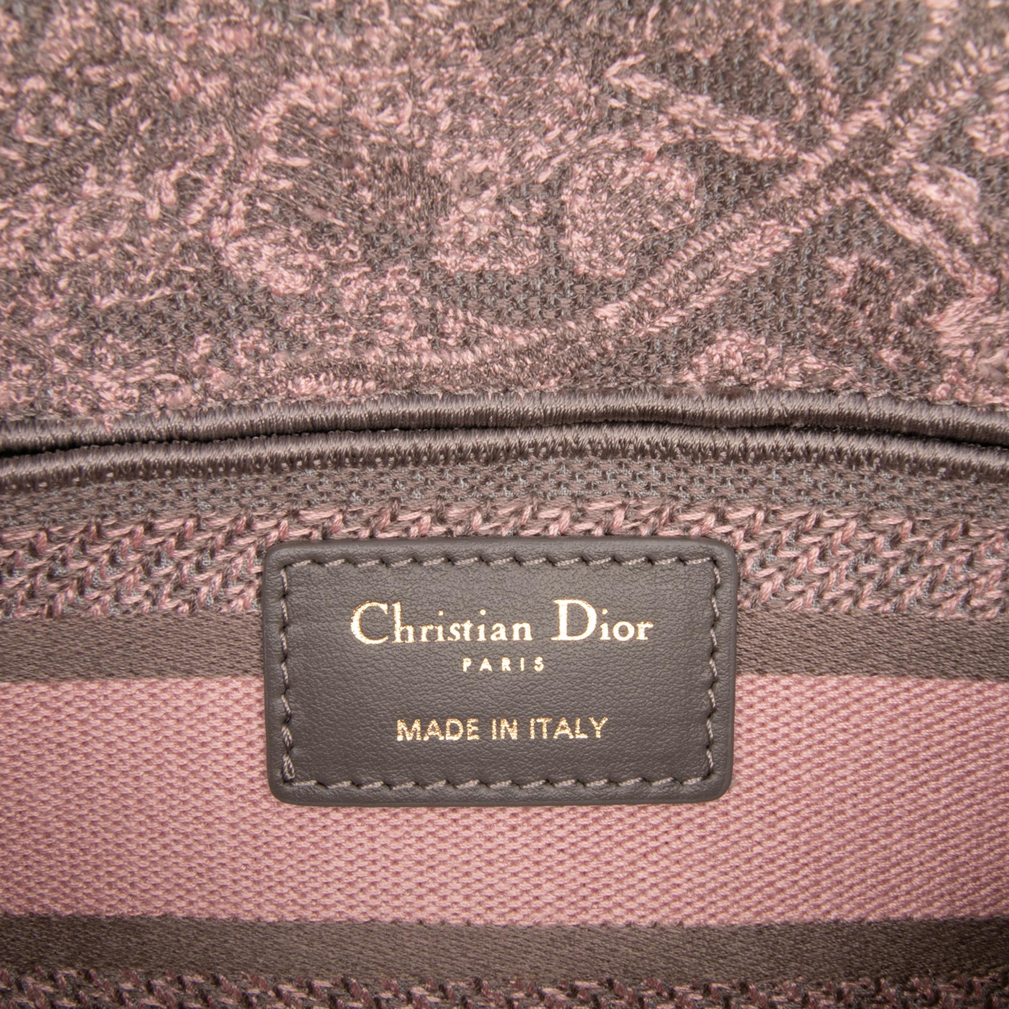 Dior Medium Canvas Embroidered Toile De Jouy Lady D Joy Satchel