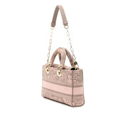 Dior Medium Canvas Embroidered Toile De Jouy Lady D Joy Satchel
