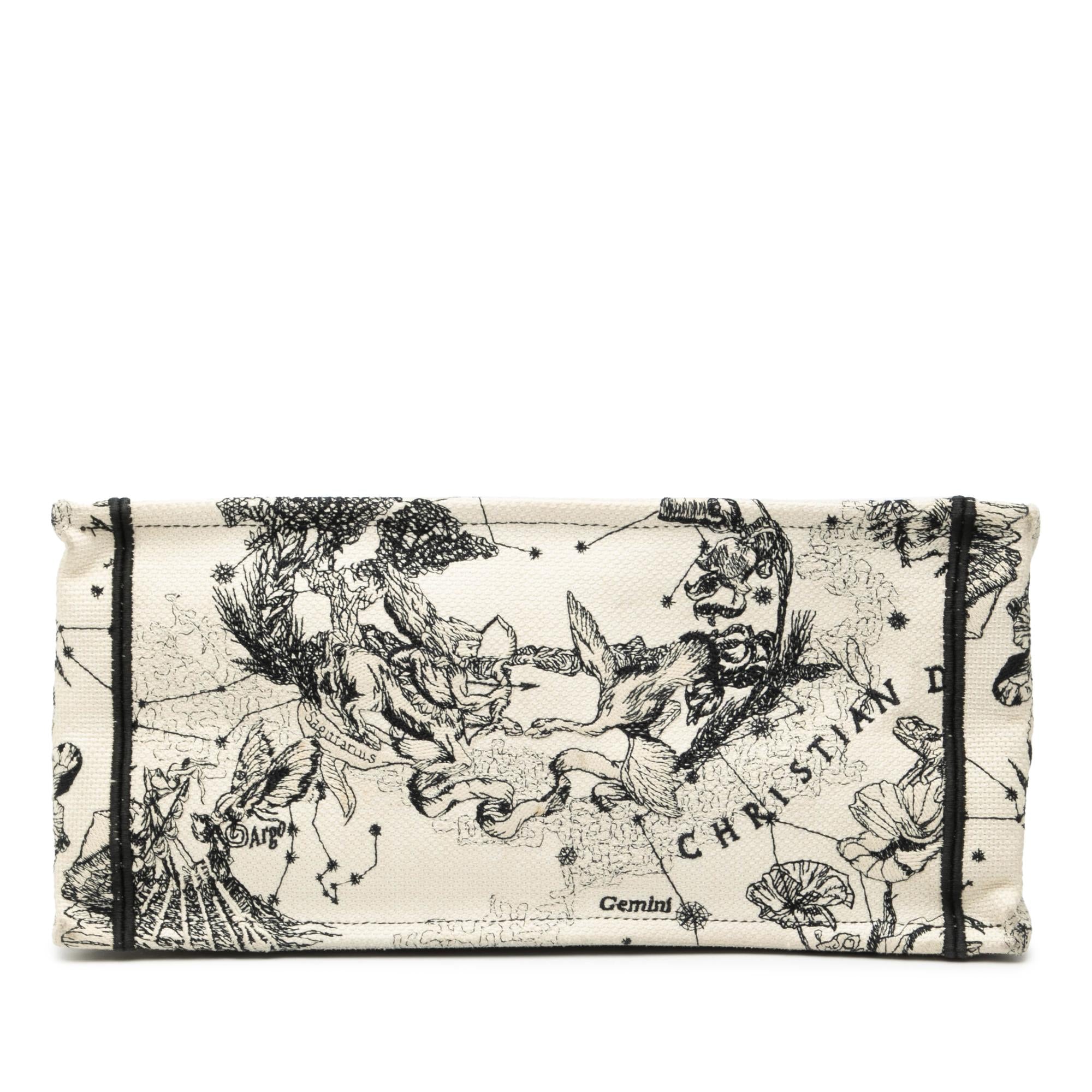 Dior Medium Canvas Embroidered Zodiac Toile De Jouy Book Tote