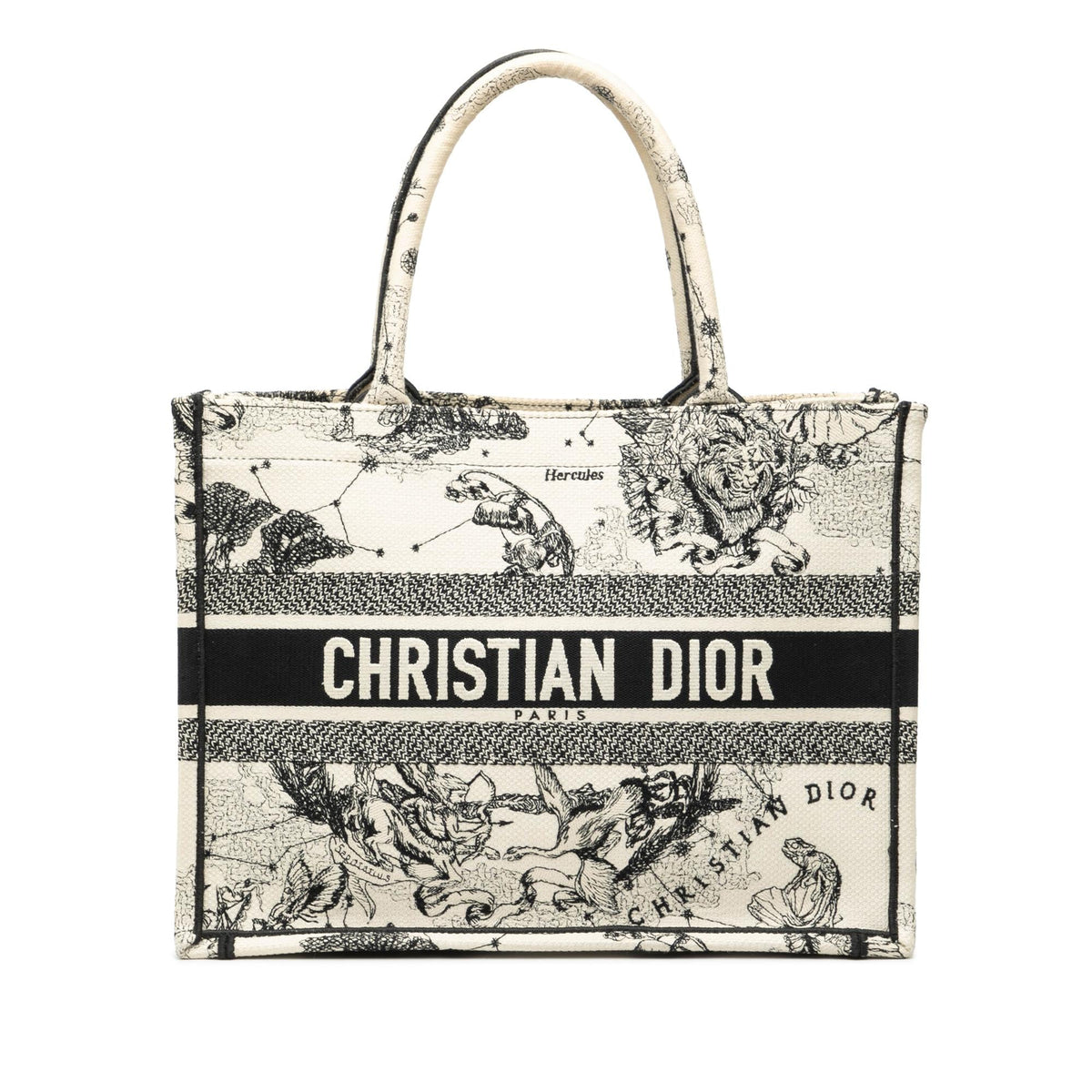 Dior Medium Canvas Embroidered Zodiac Toile De Jouy Book Tote