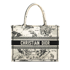 Dior Medium Canvas Embroidered Zodiac Toile De Jouy Book Tote