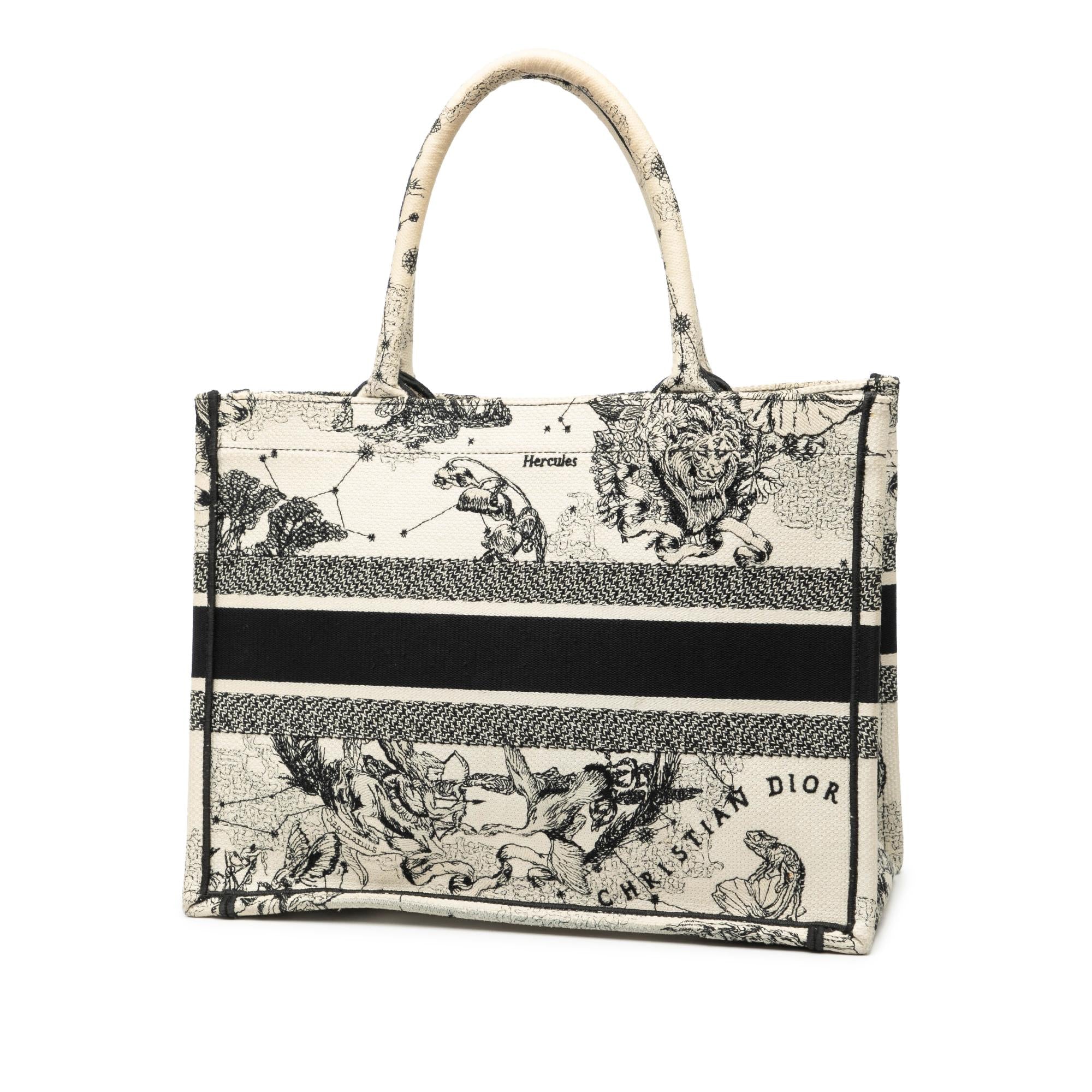 Dior Medium Canvas Embroidered Zodiac Toile De Jouy Book Tote