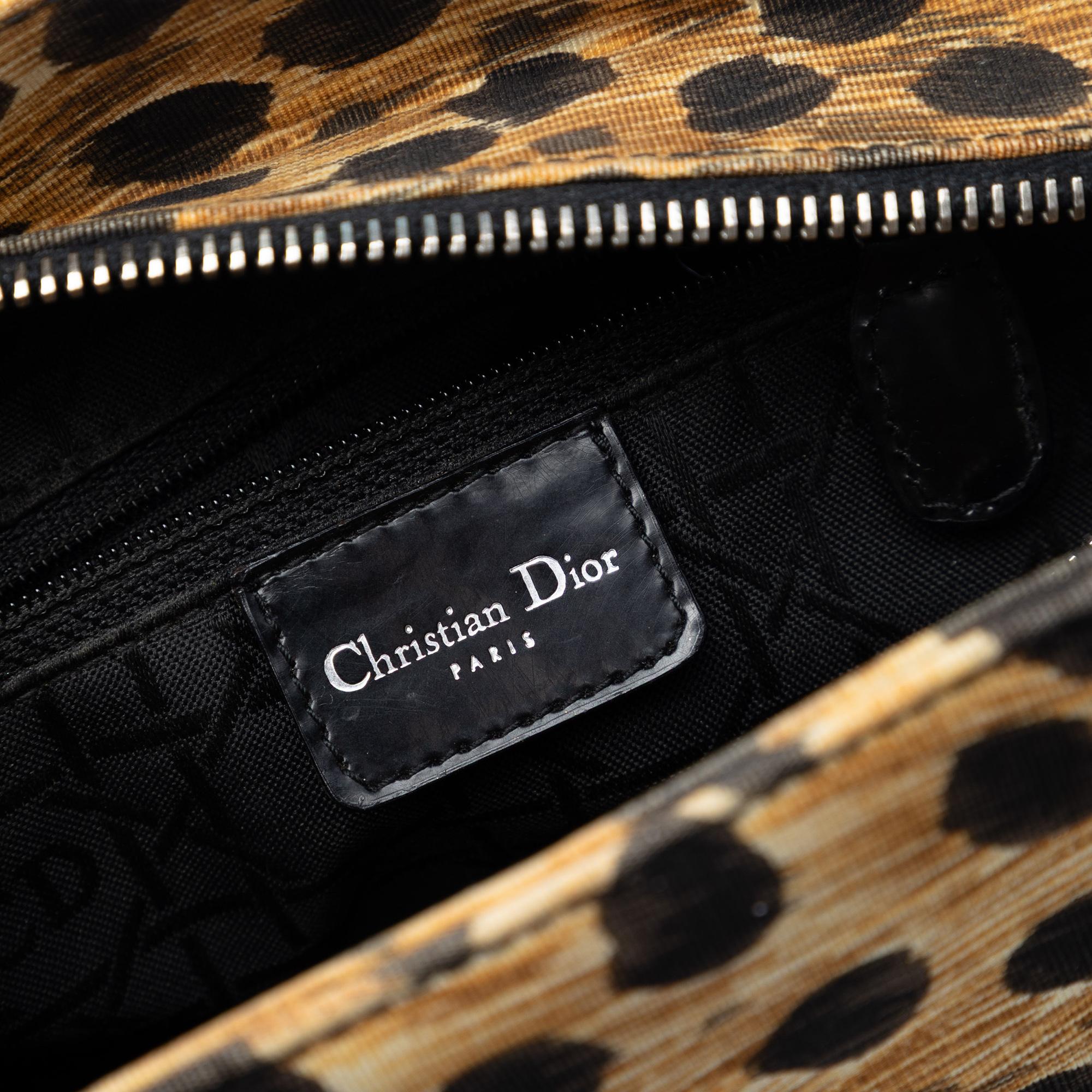 Dior Medium Canvas Leopard Print Lady Dior