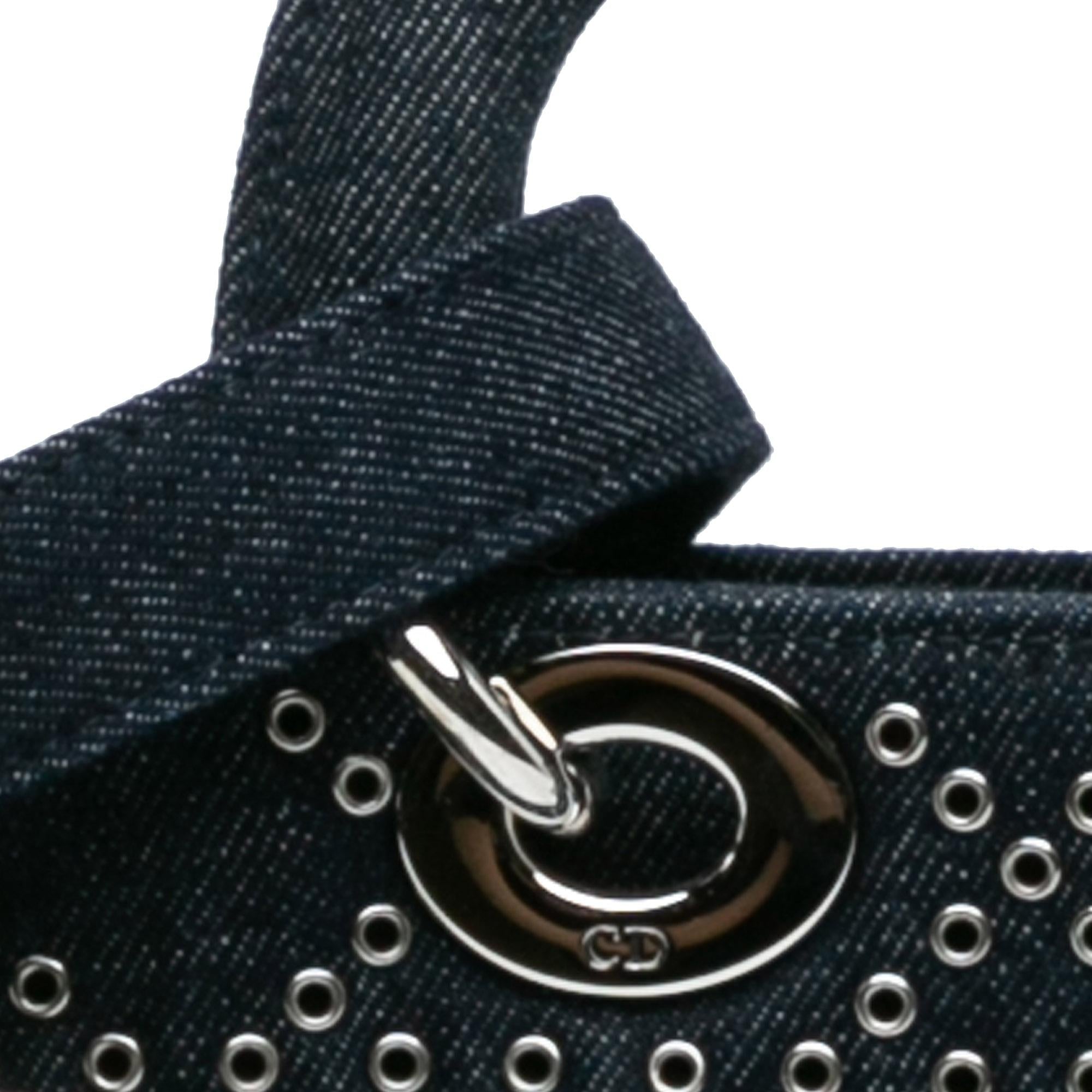 Dior Medium Denim Cannage Eyelet Lady D Joy
