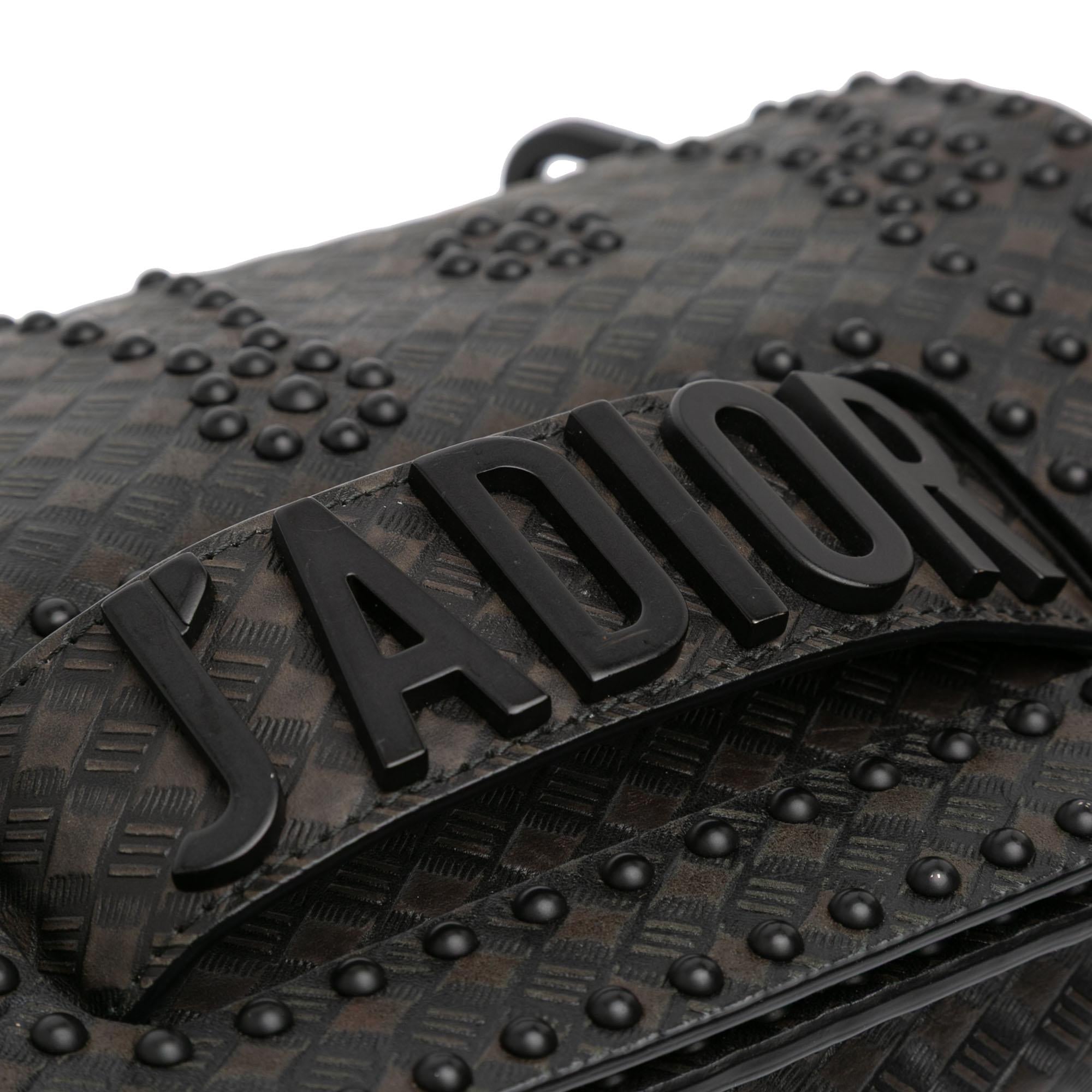Dior Medium Embossed Calfskin Studded JAdior Chain Flap