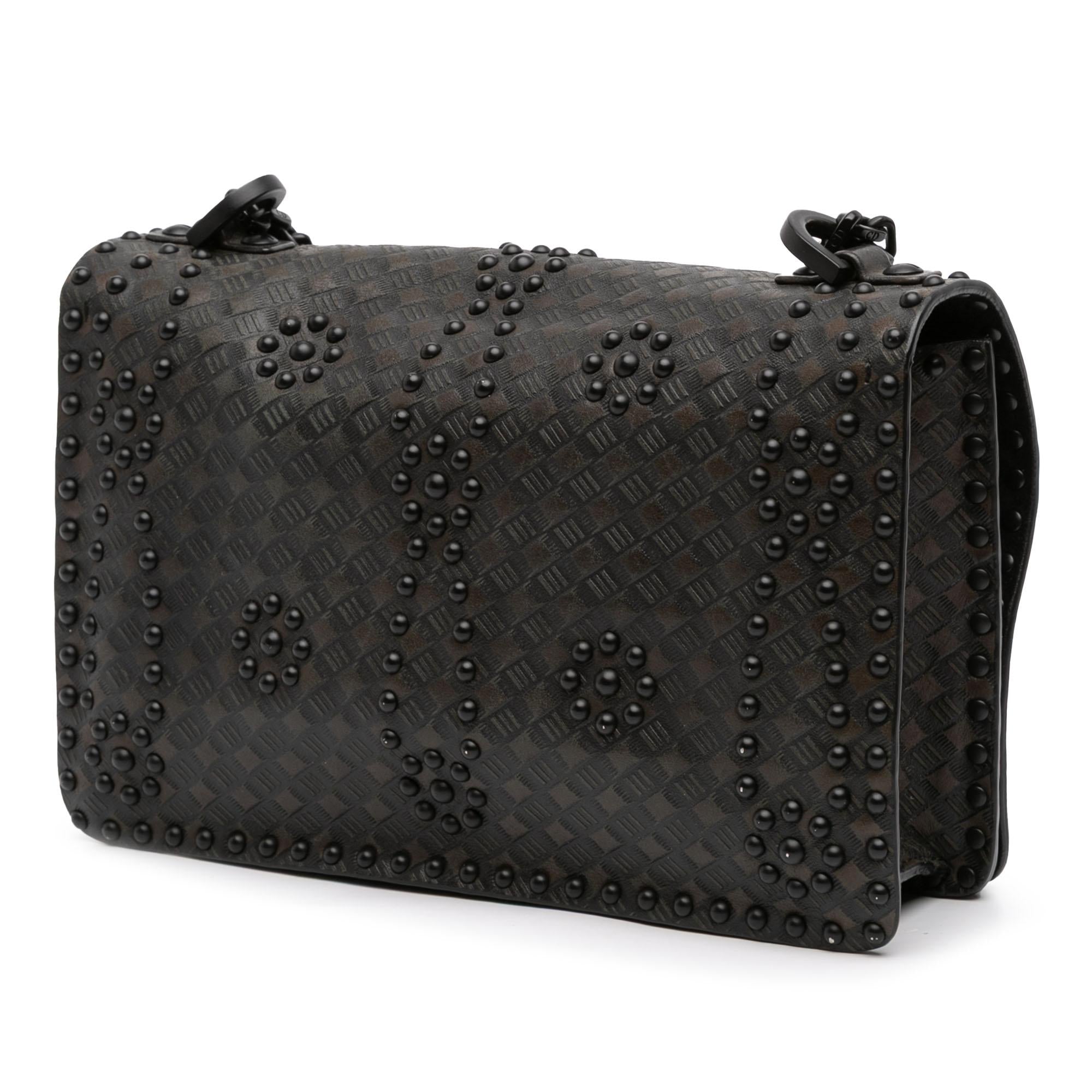 Dior Medium Embossed Calfskin Studded JAdior Chain Flap