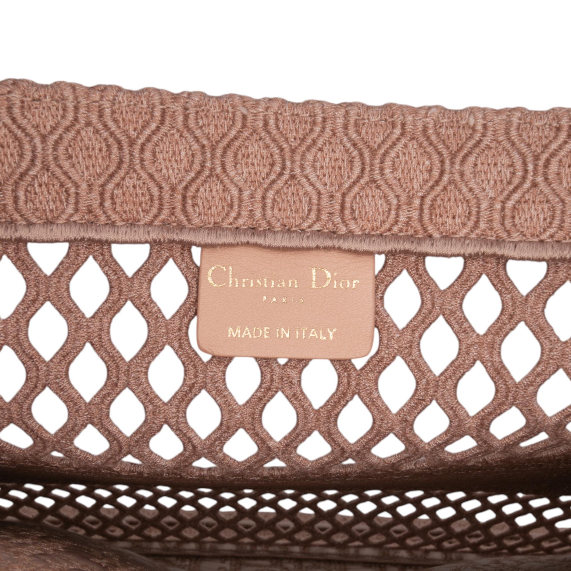 Dior Medium Embroidered Mesh Book Tote