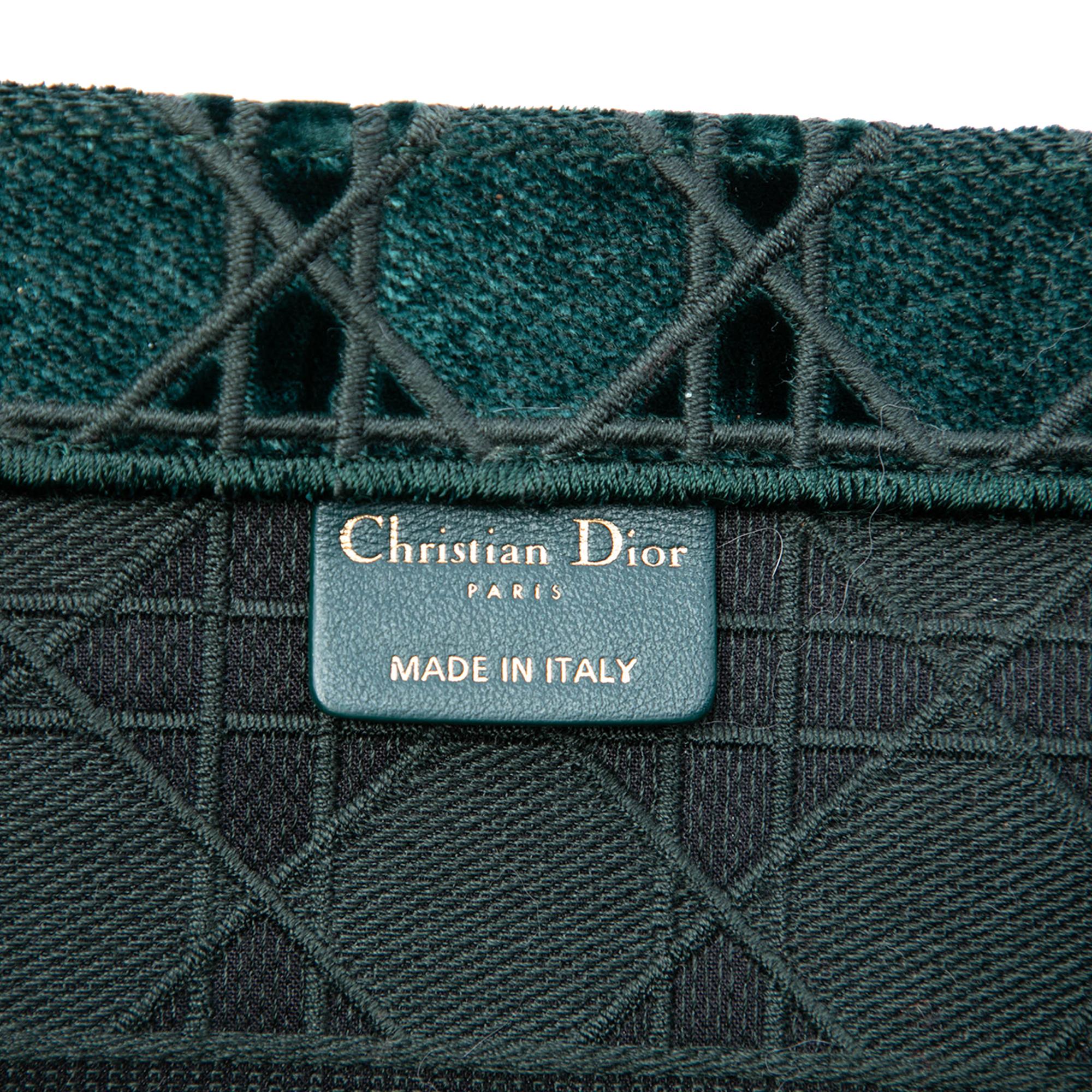 Dior Medium Embroidered Velvet Cannage Book Tote