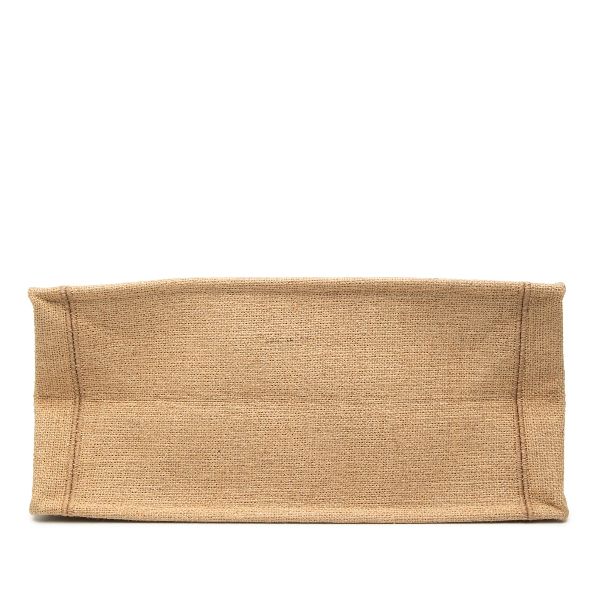 Dior Medium Jute Embroidered Book Tote