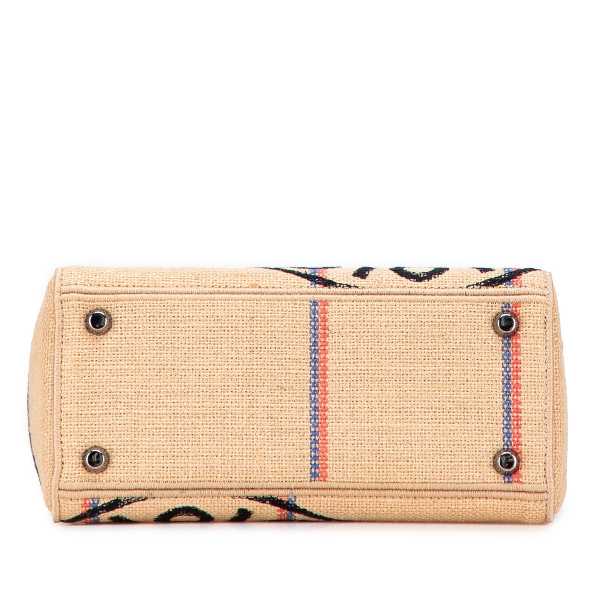 Dior Medium Jute Embroidered Lady D Lite