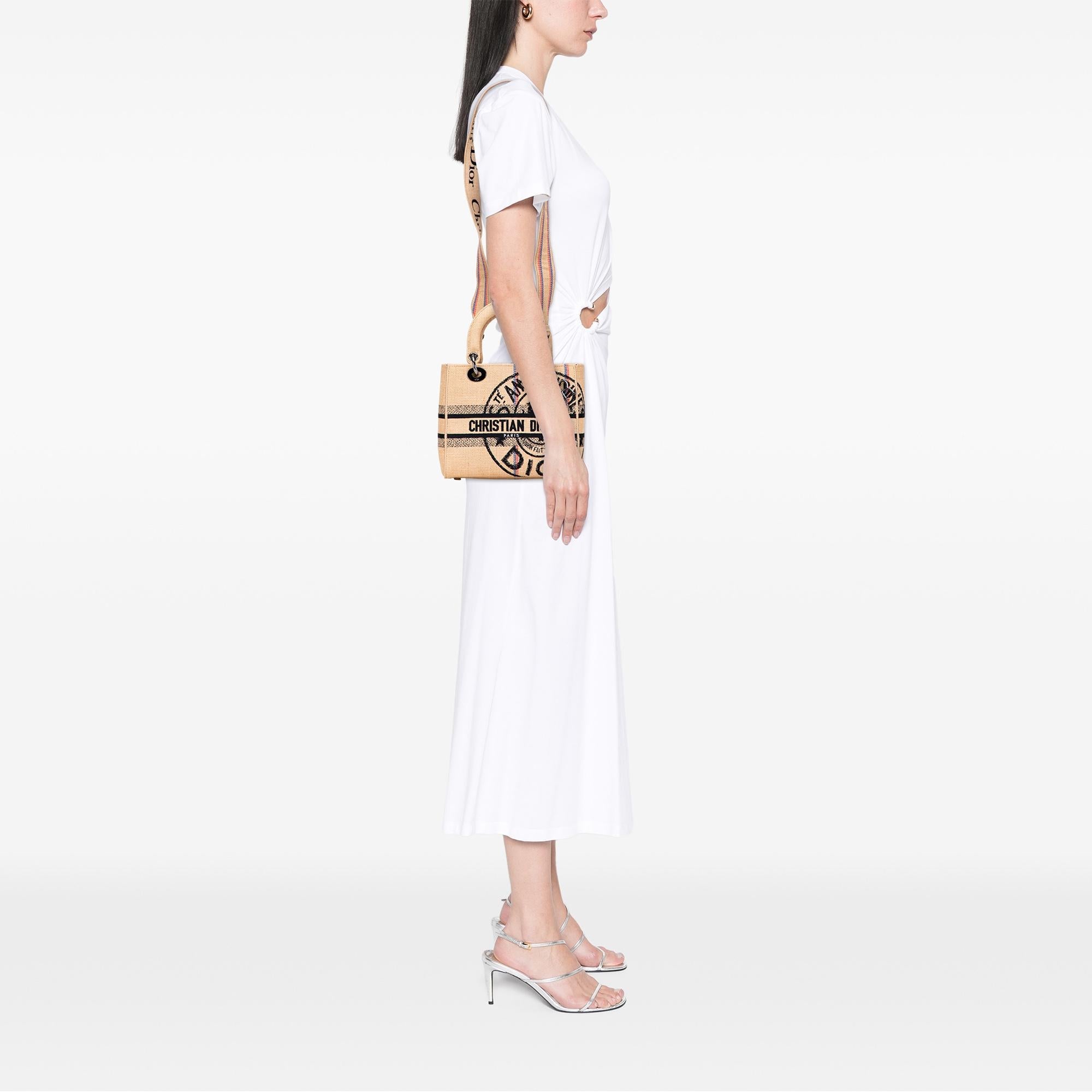 Dior Medium Jute Embroidered Lady D Lite