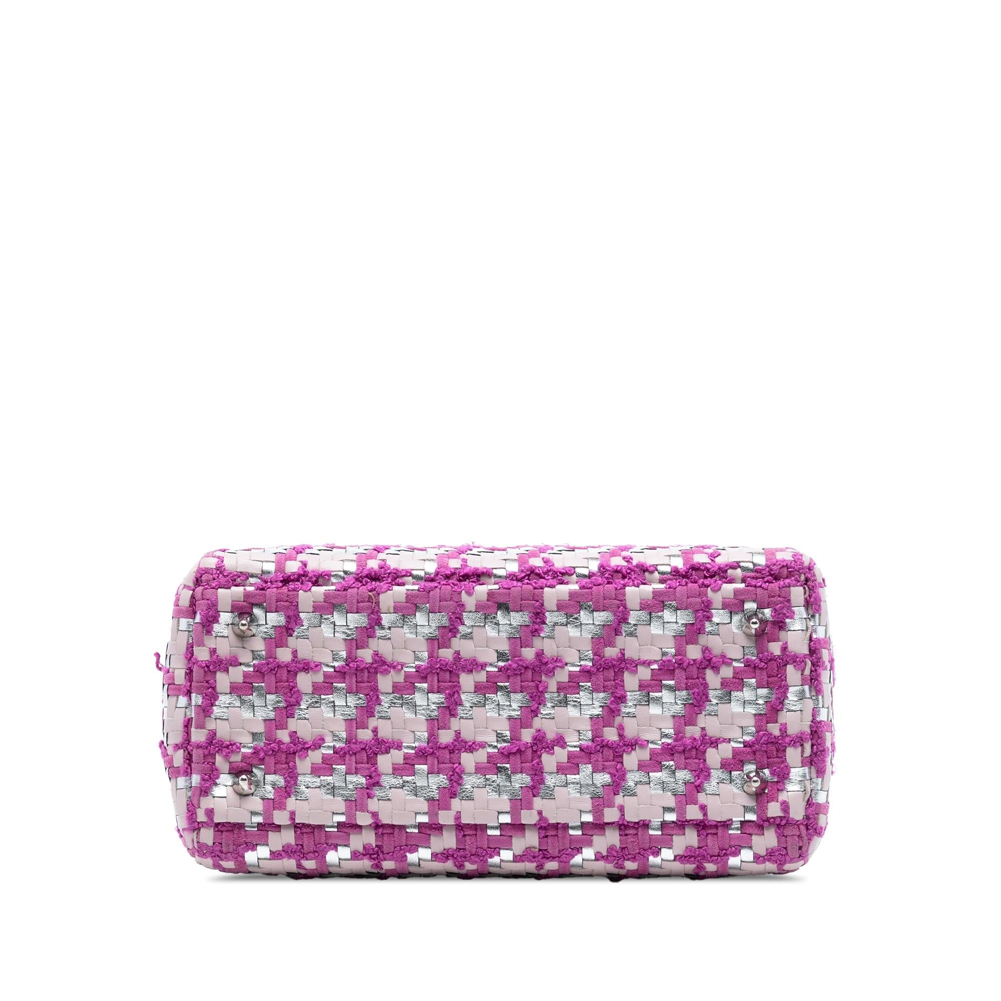 Dior Medium Lambskin And Tweed Lady Dior