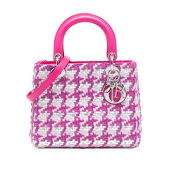 Dior Medium Lambskin And Tweed Lady Dior