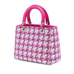 Dior Medium Lambskin And Tweed Lady Dior