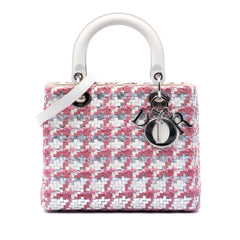 Dior Medium Lambskin And Tweed Lady Dior