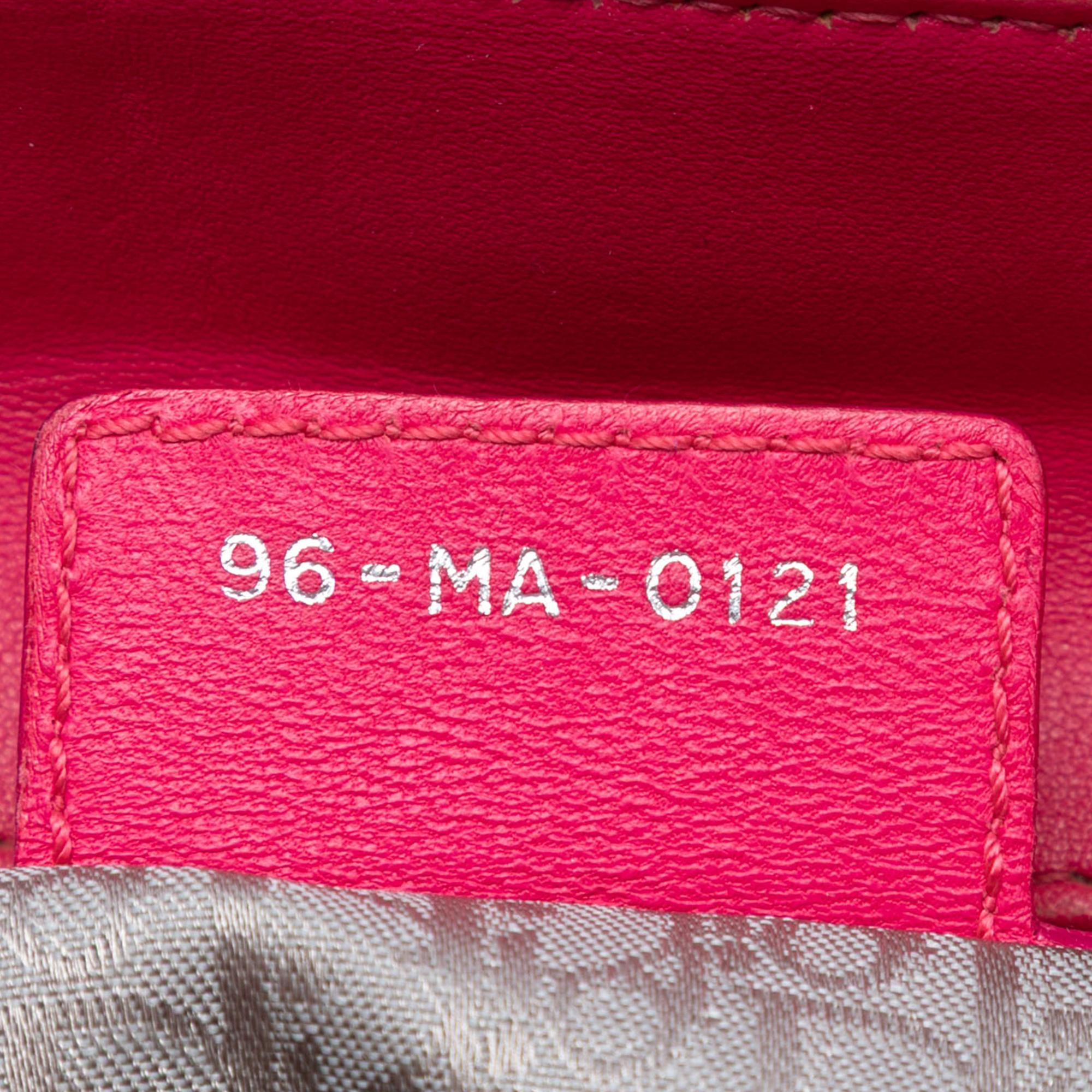Dior Medium Lambskin Cannage Contrast Stitch Lady Dior