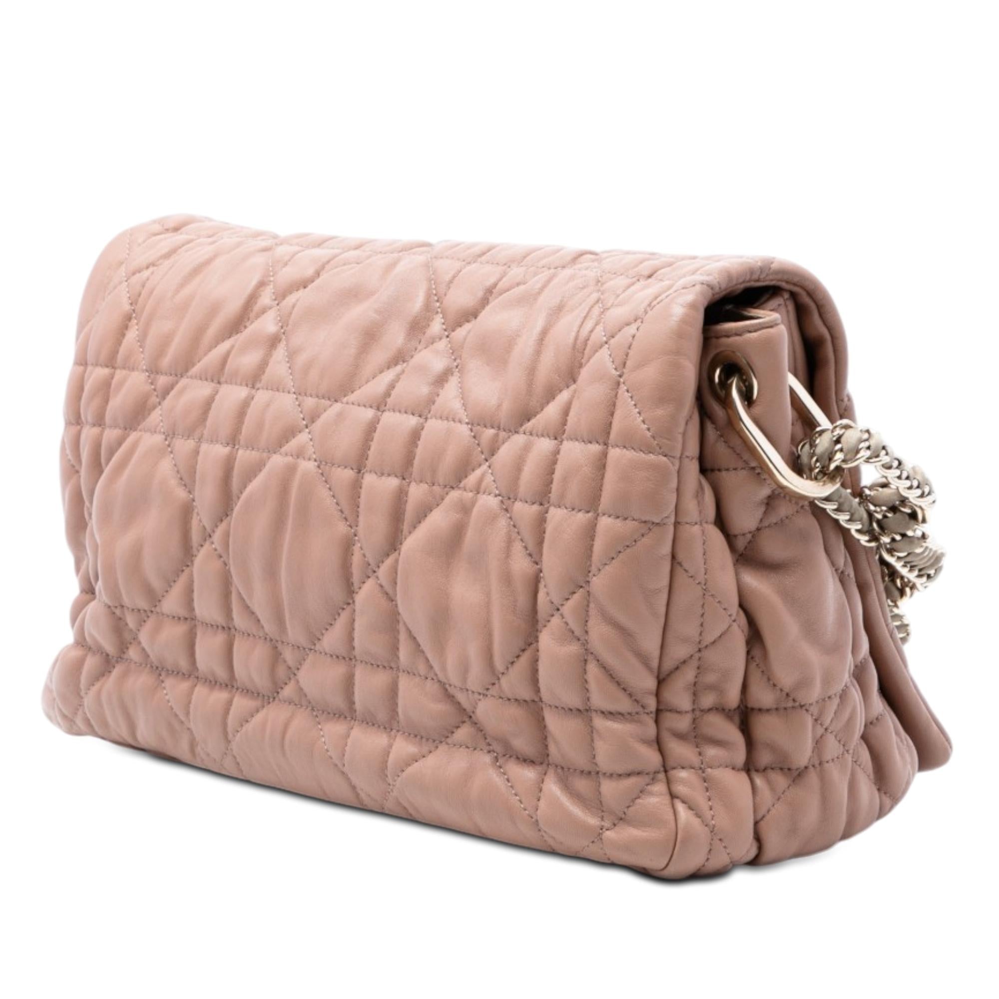 Dior Medium Lambskin Cannage Gaufre Delices Flap
