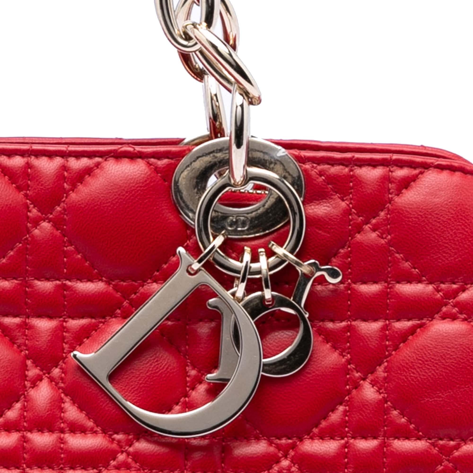 Dior Medium Lambskin Cannage Lady Dior Soft Shopping Tote