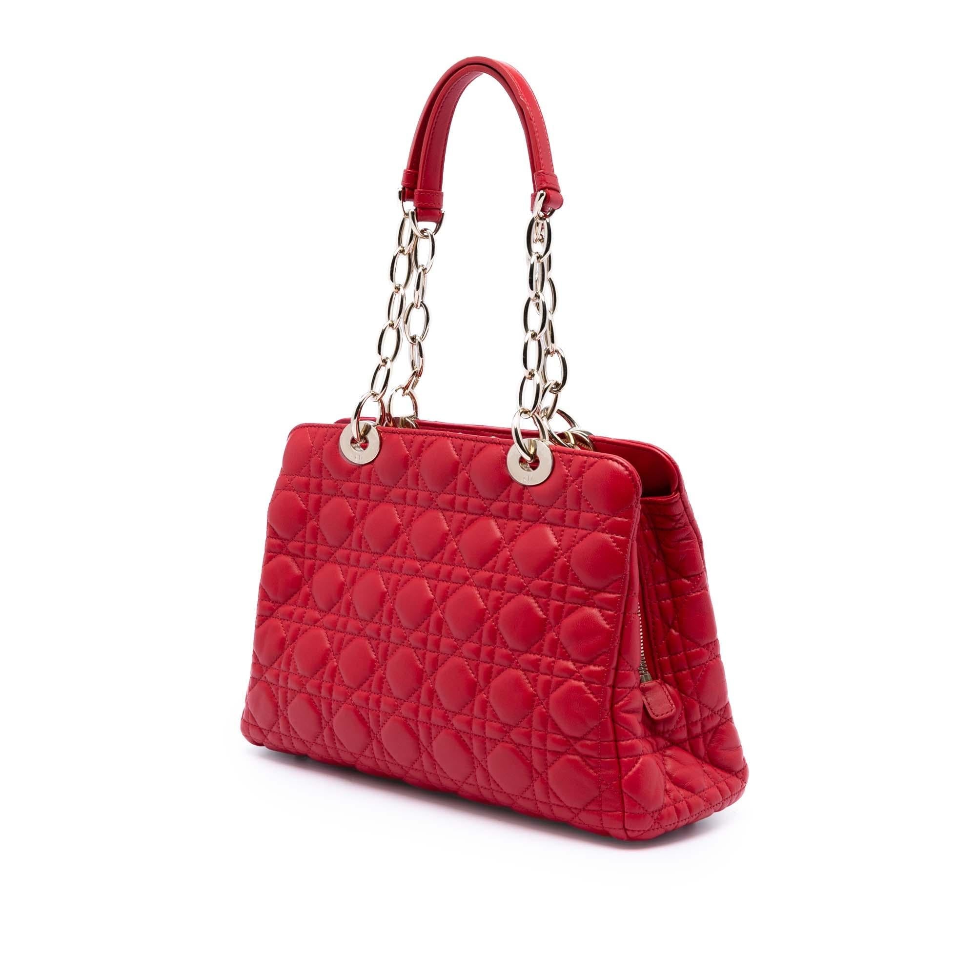 Dior Medium Lambskin Cannage Lady Dior Soft Shopping Tote