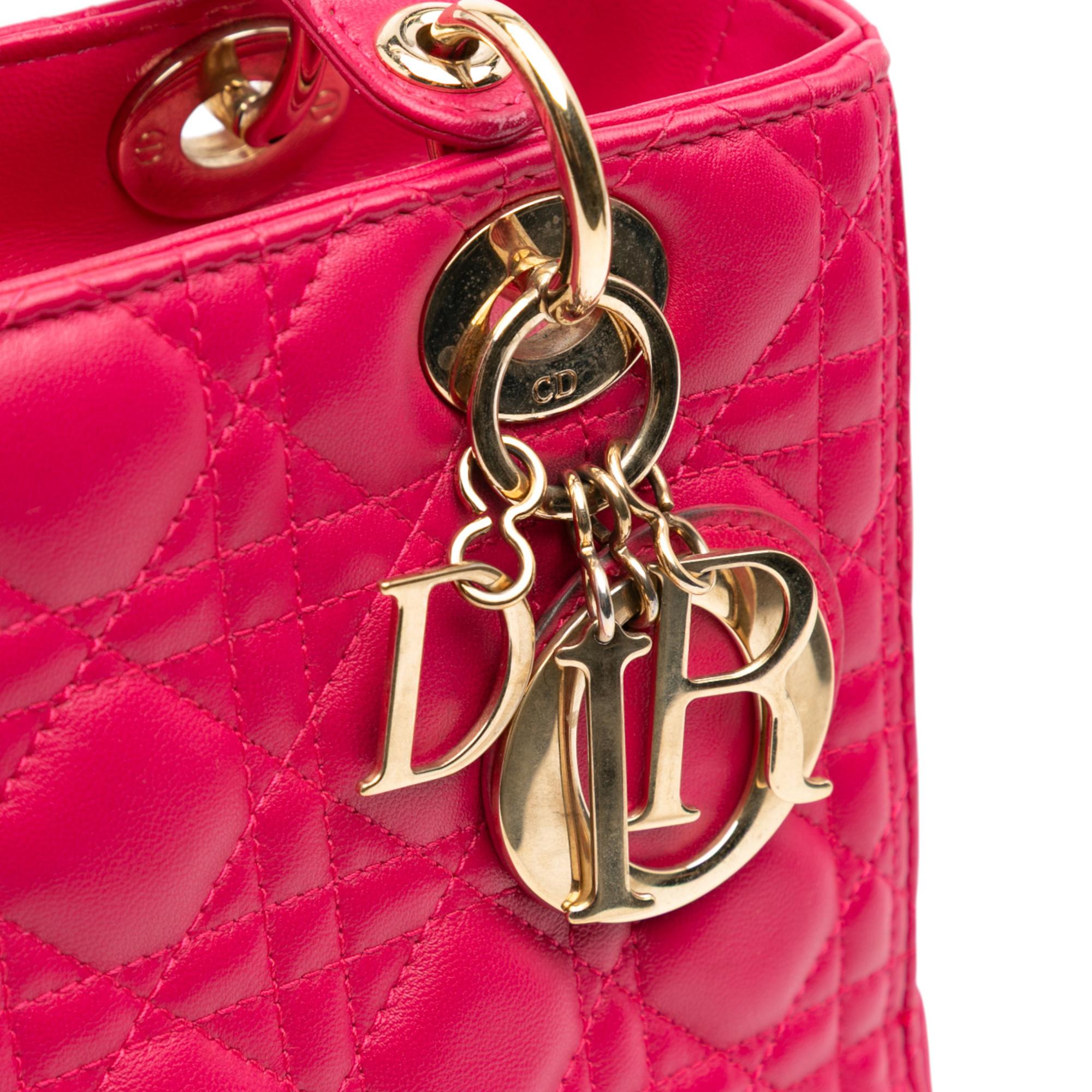 Dior Medium Lambskin Cannage Lady Dior
