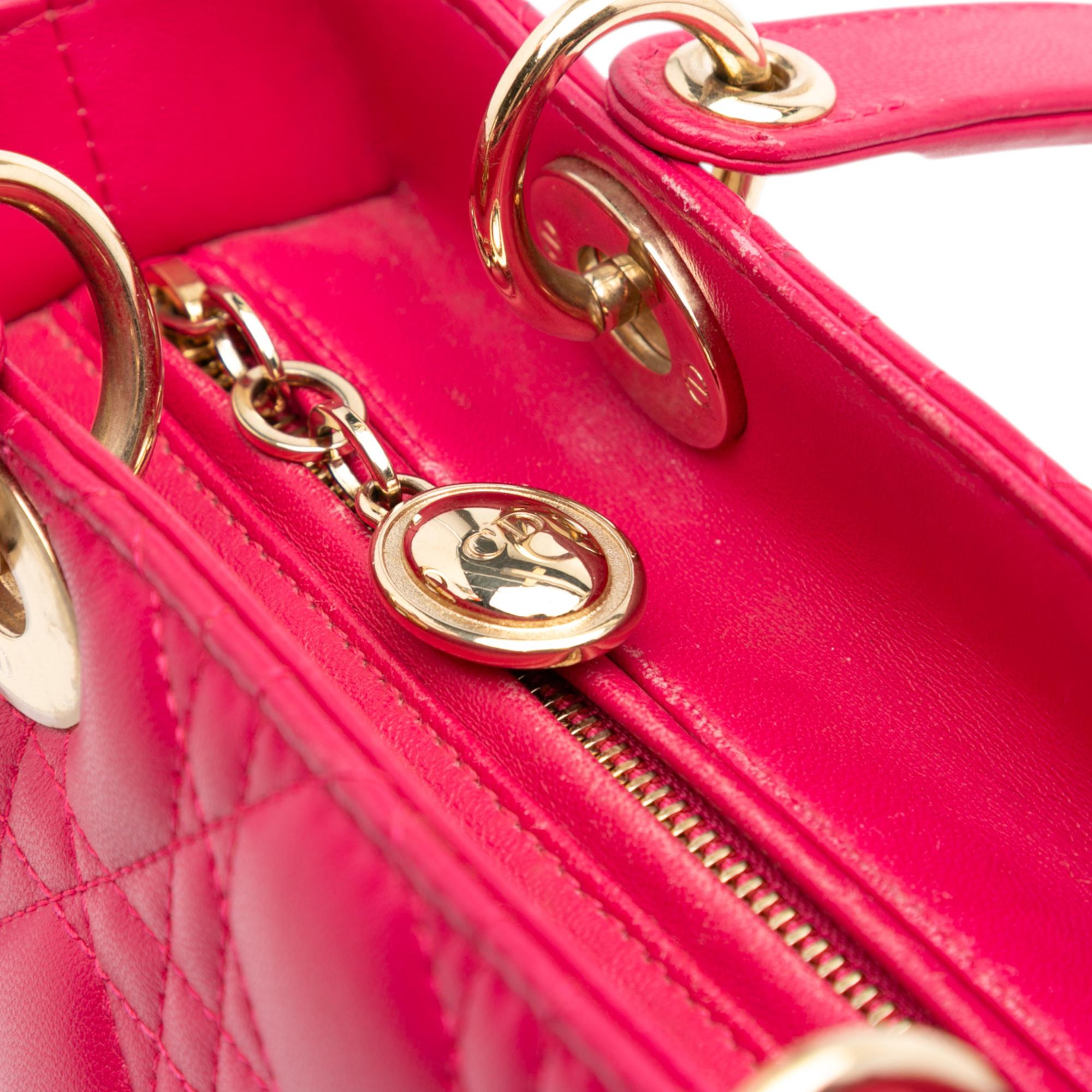 Dior Medium Lambskin Cannage Lady Dior