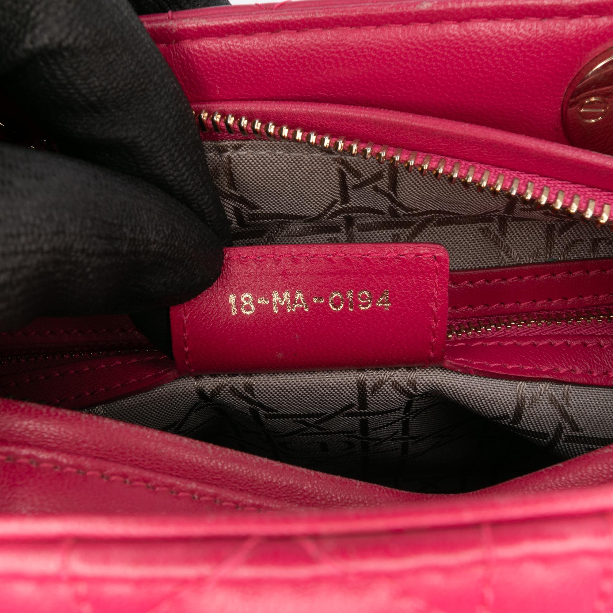 Dior Medium Lambskin Cannage Lady Dior