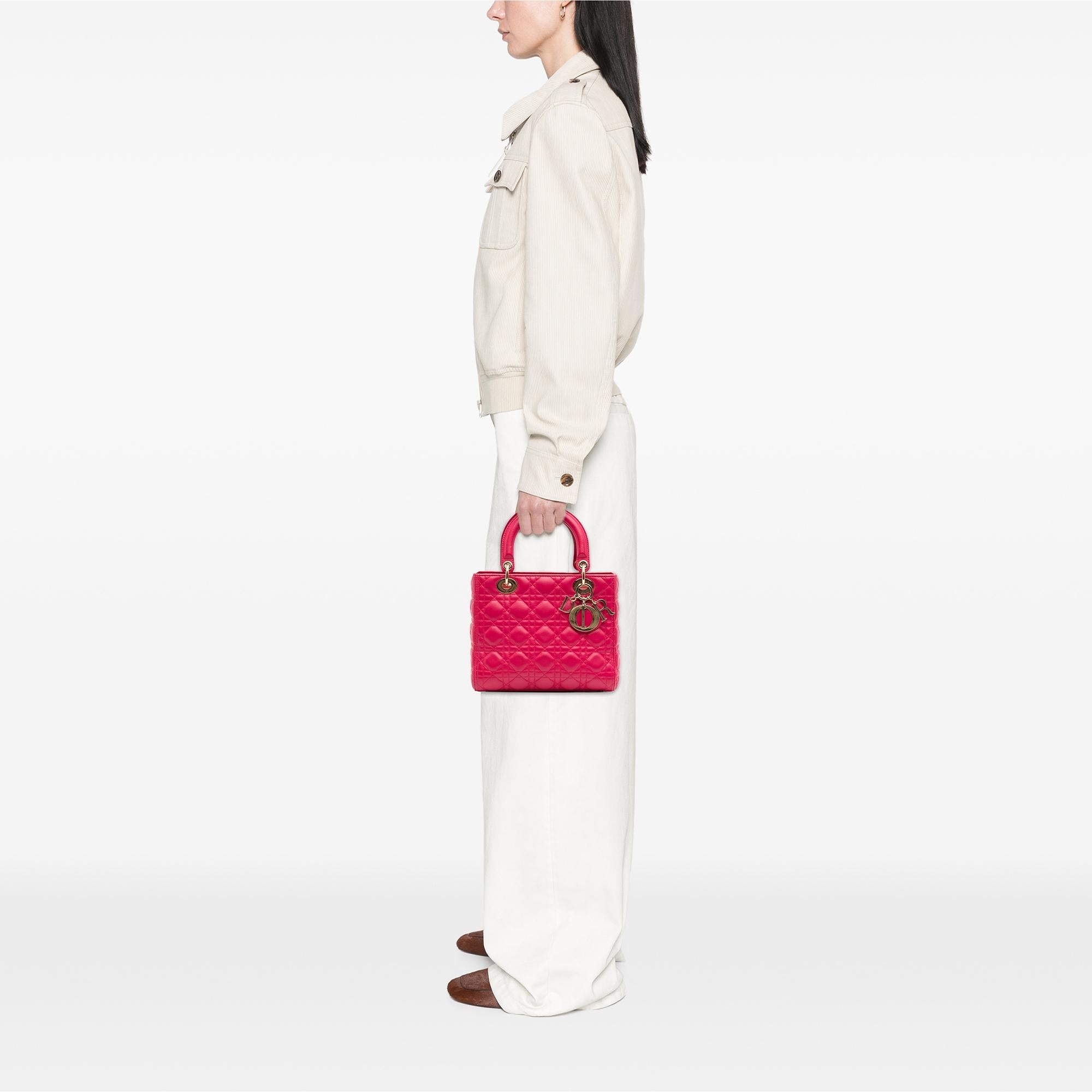 Dior Medium Lambskin Cannage Lady Dior
