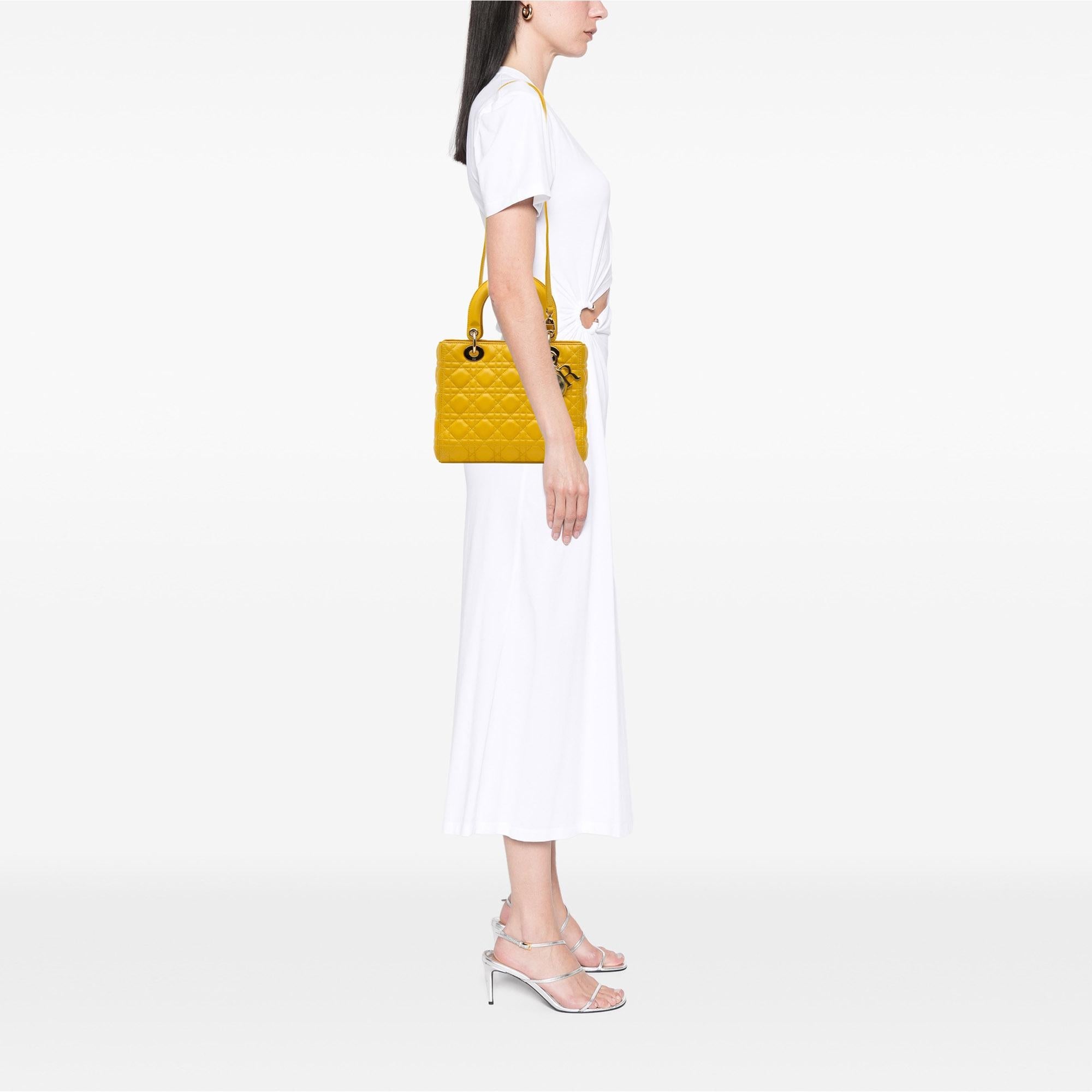 Dior Medium Lambskin Cannage Lady Dior