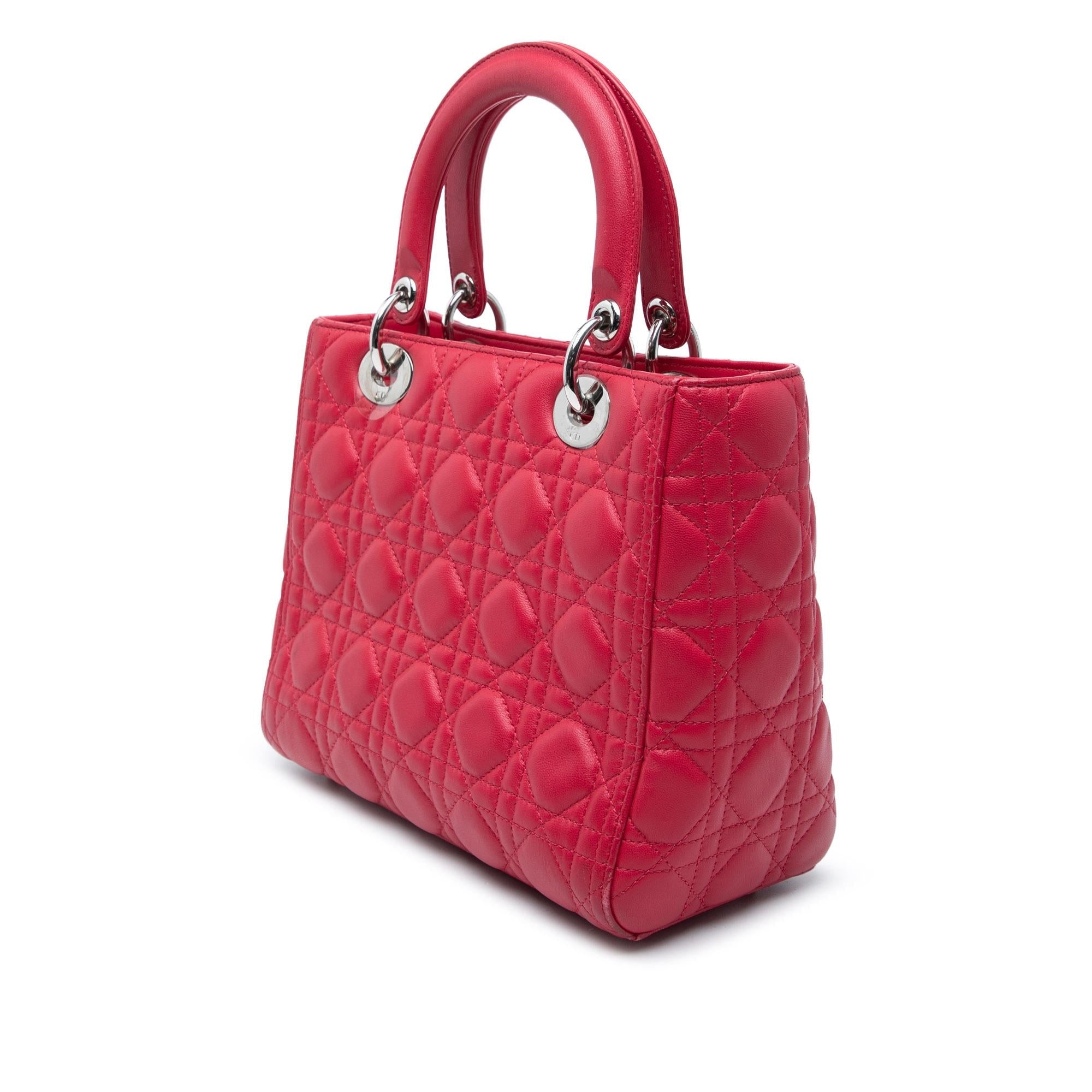 Dior Medium Lambskin Cannage Lady Dior