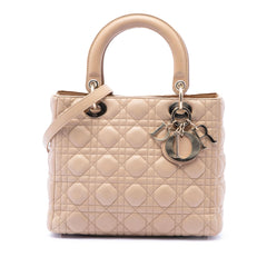 Dior Medium Lambskin Cannage Lady Dior