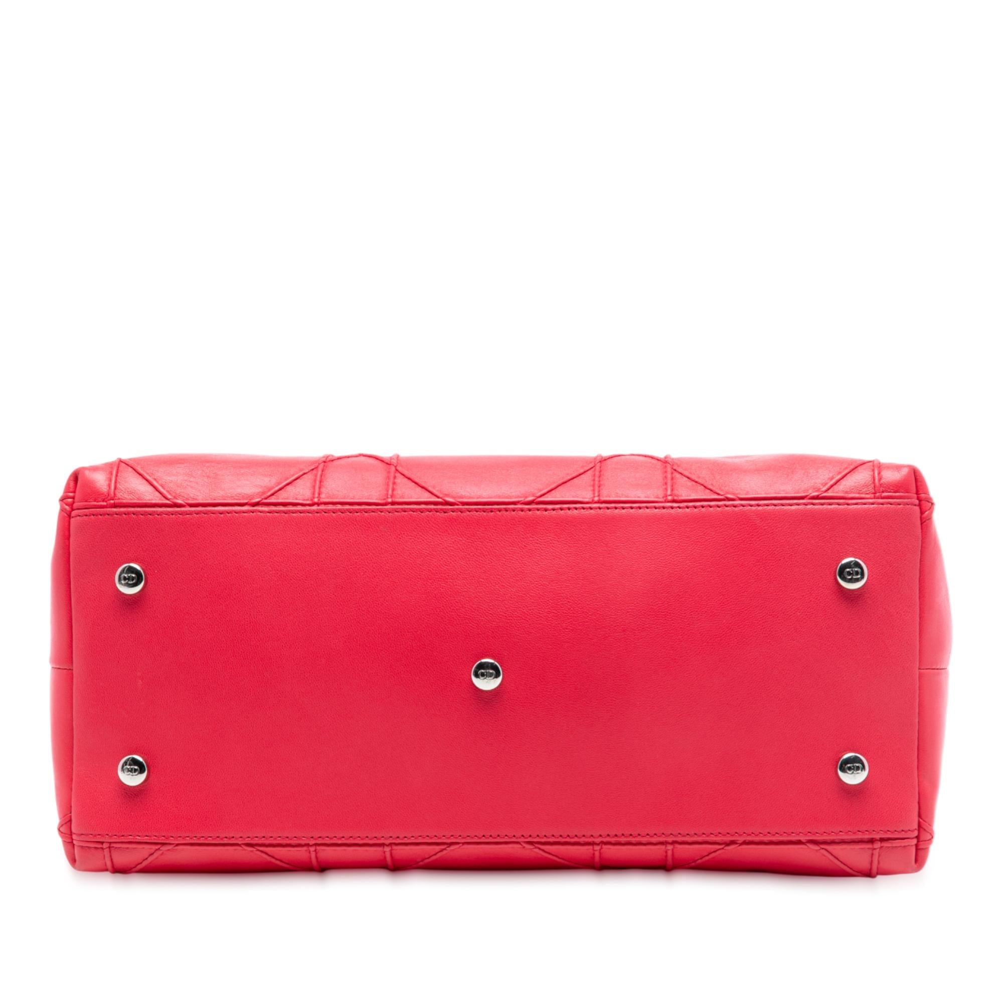 Dior Medium Lambskin Cannage Polochon Granville Satchel