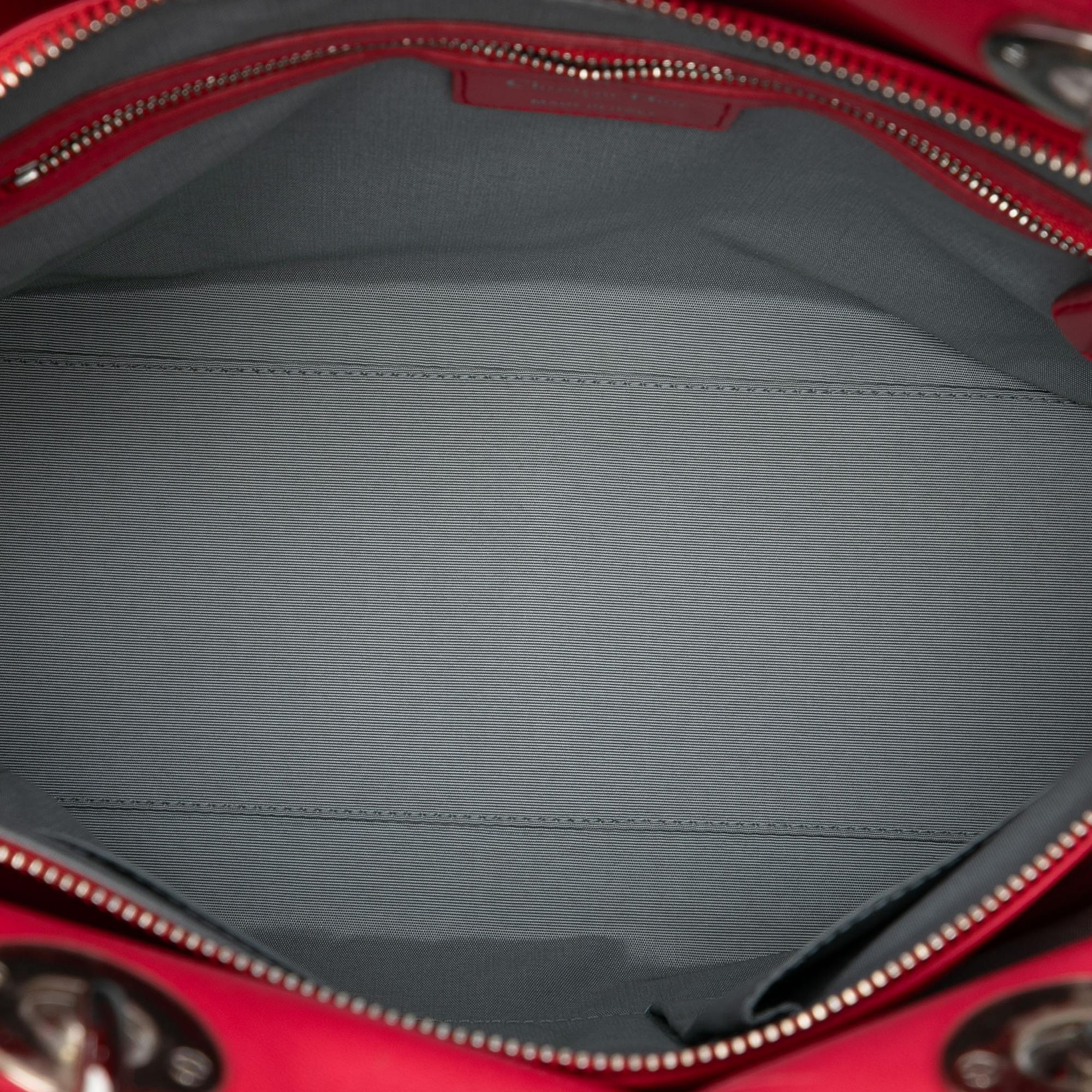 Dior Medium Lambskin Cannage Polochon Granville Satchel