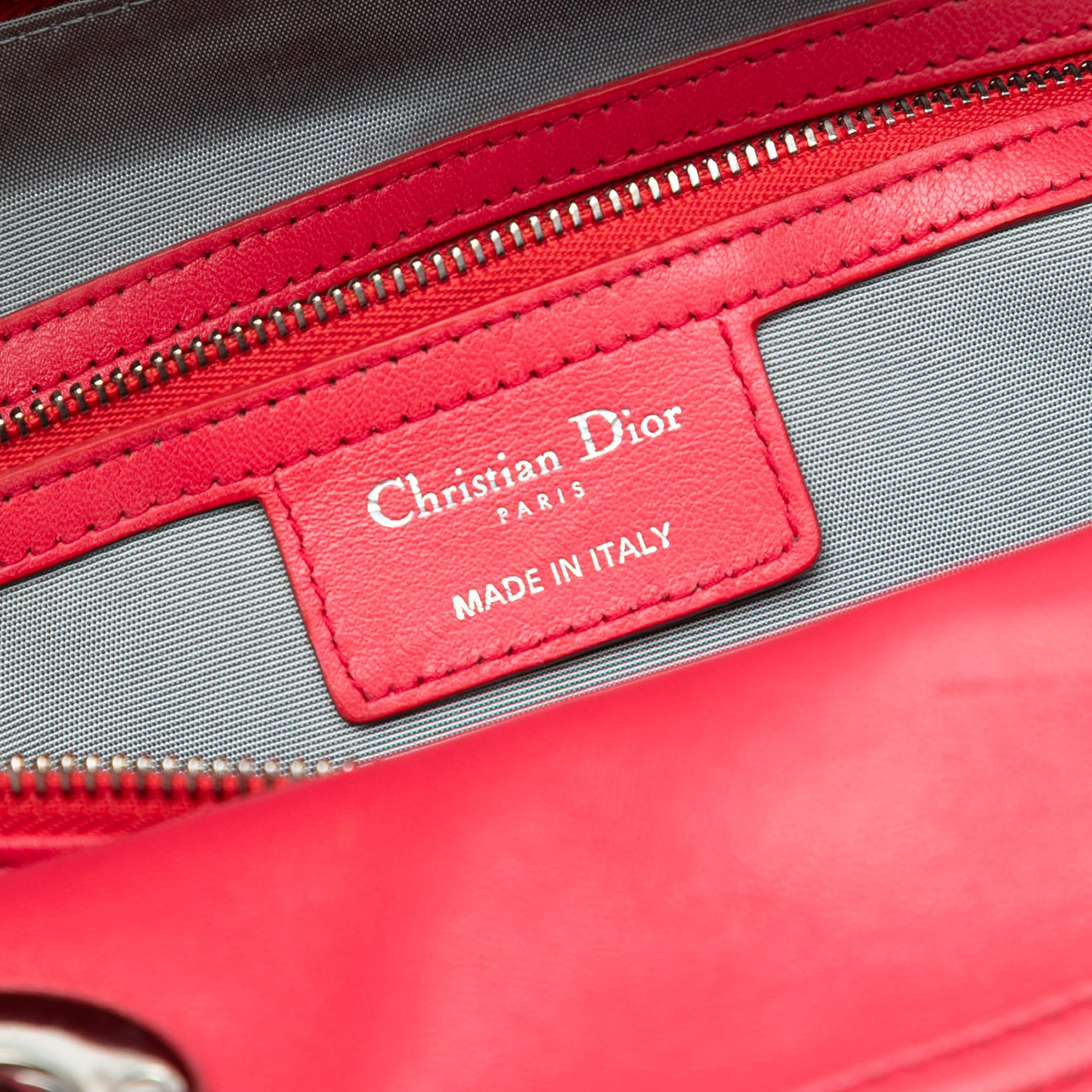 Dior Medium Lambskin Cannage Polochon Granville Satchel