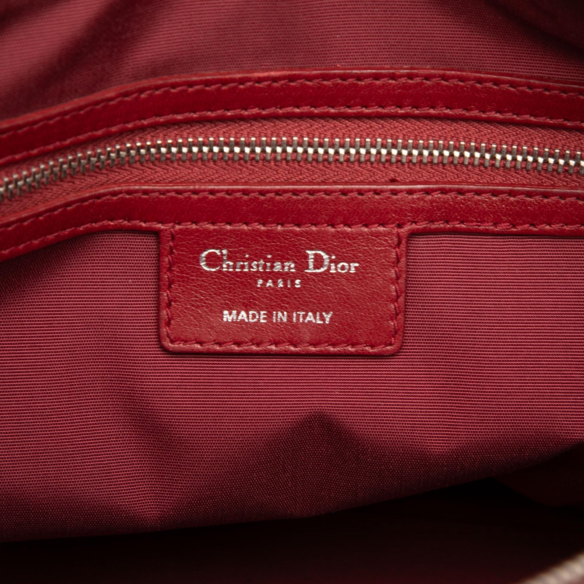 Dior Medium Lambskin Cannage Polochon Granville Satchel