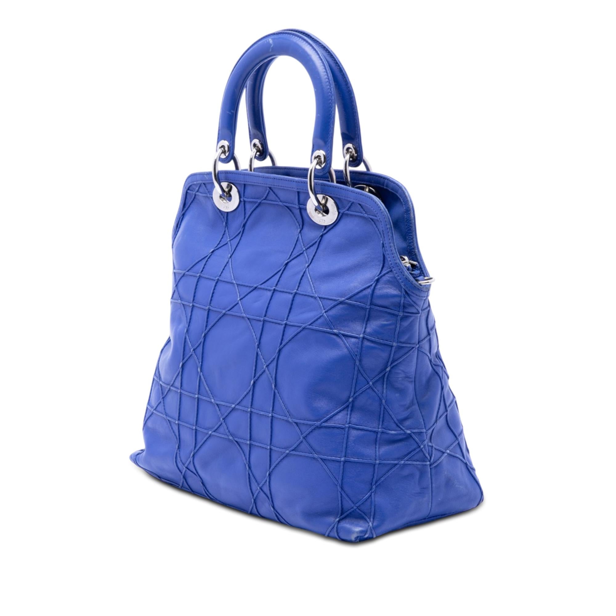 Dior Medium Lambskin Cannage Polochon Granville Satchel