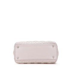 Dior Medium Lambskin Cannage Ruffle Trim Lady Dior