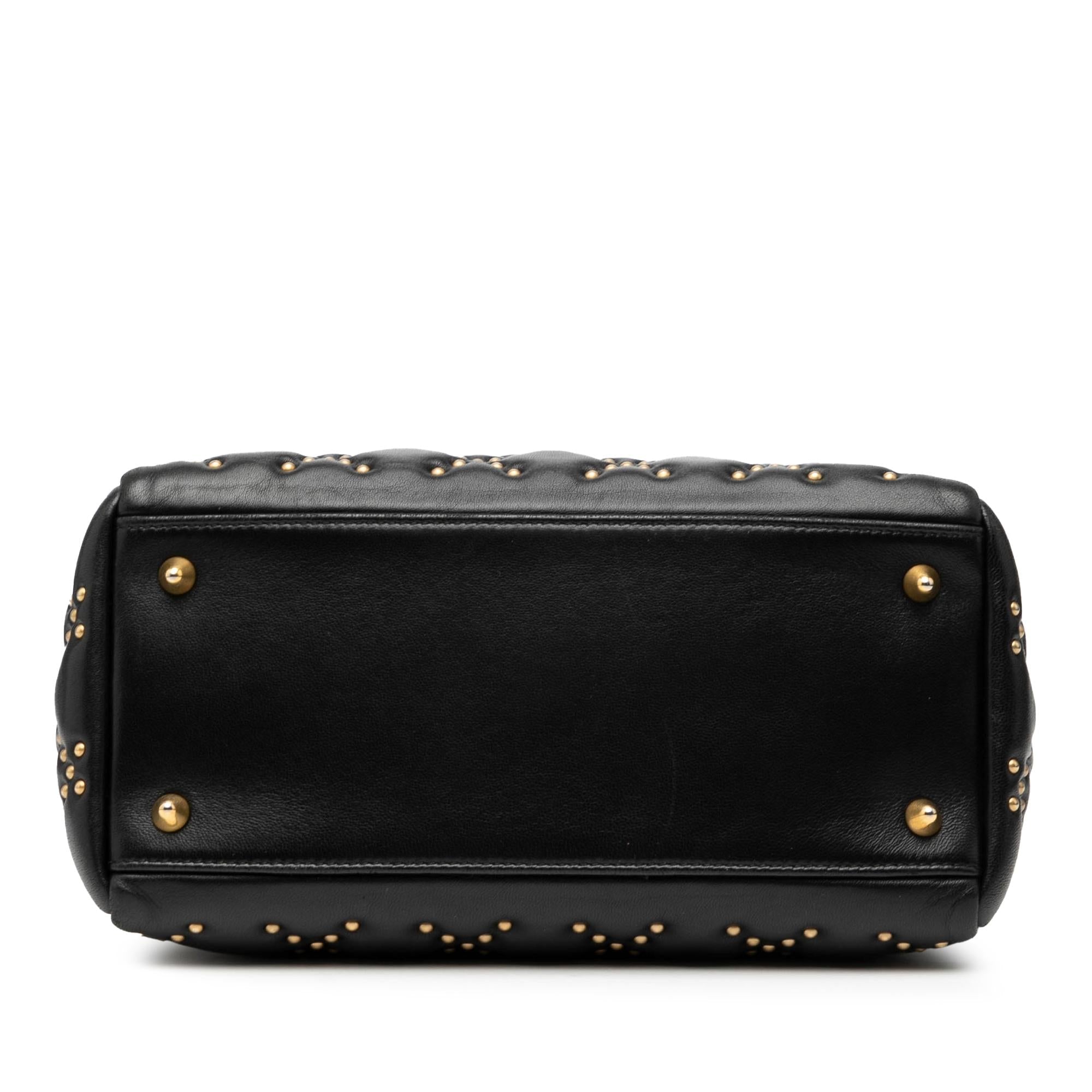 Dior Medium Lambskin Cannage Studded Supple Lady Dior