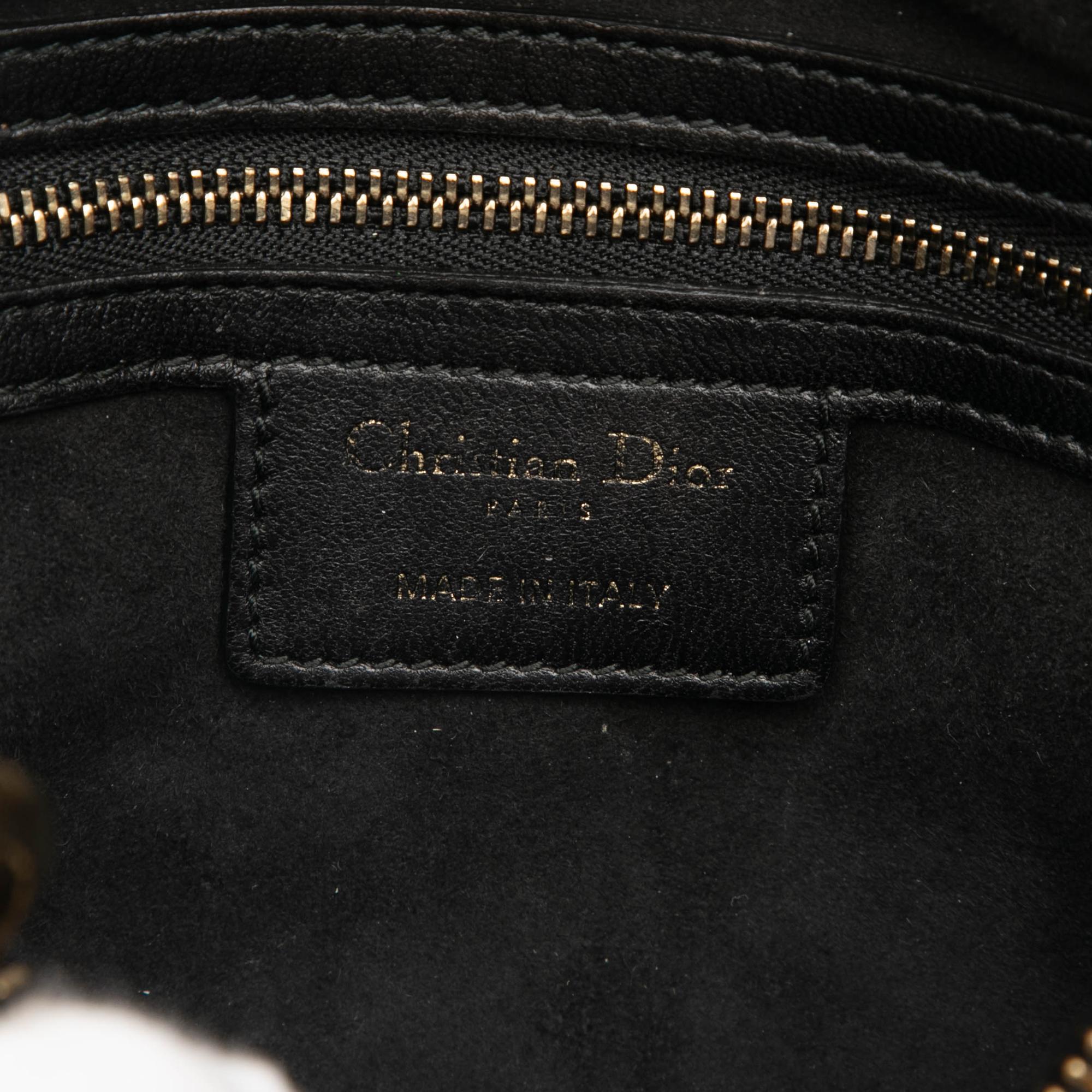 Dior Medium Lambskin Cannage Studded Supple Lady Dior