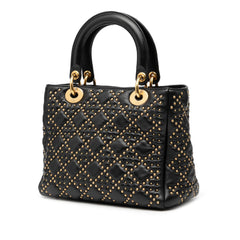 Dior Medium Lambskin Cannage Studded Supple Lady Dior