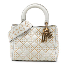 Dior Medium Lambskin Cannage Studded Supple Lady Dior