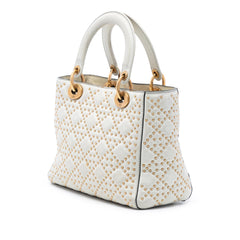 Dior Medium Lambskin Cannage Studded Supple Lady Dior