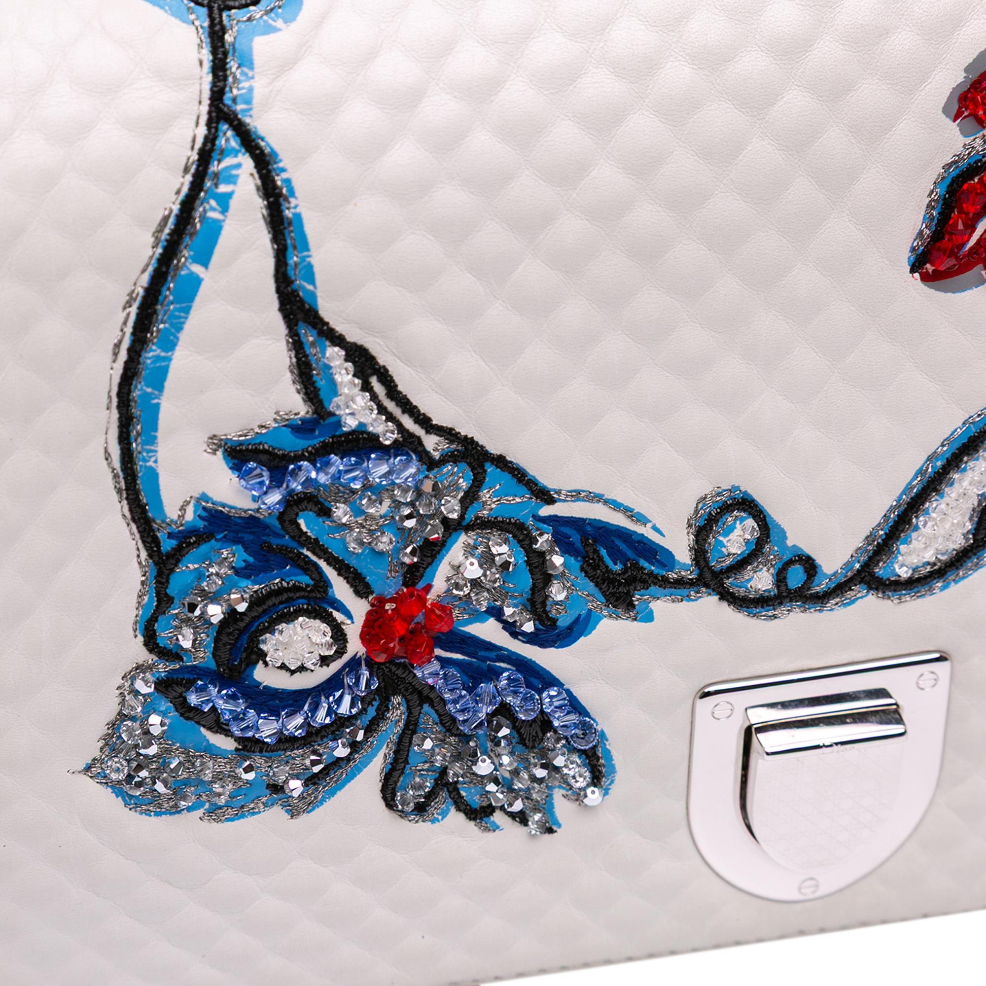 Dior Medium Lambskin Embroidered Diorama Flap