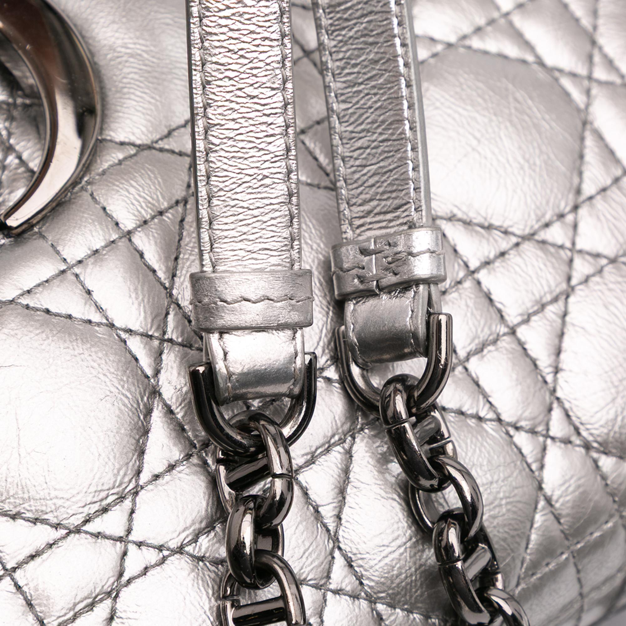 Dior Medium Metallic Calfskin Cannage Supple Caro Bag