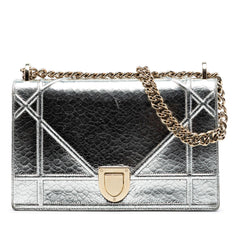 Dior Medium Metallic Crackled Deerskin Diorama Flap