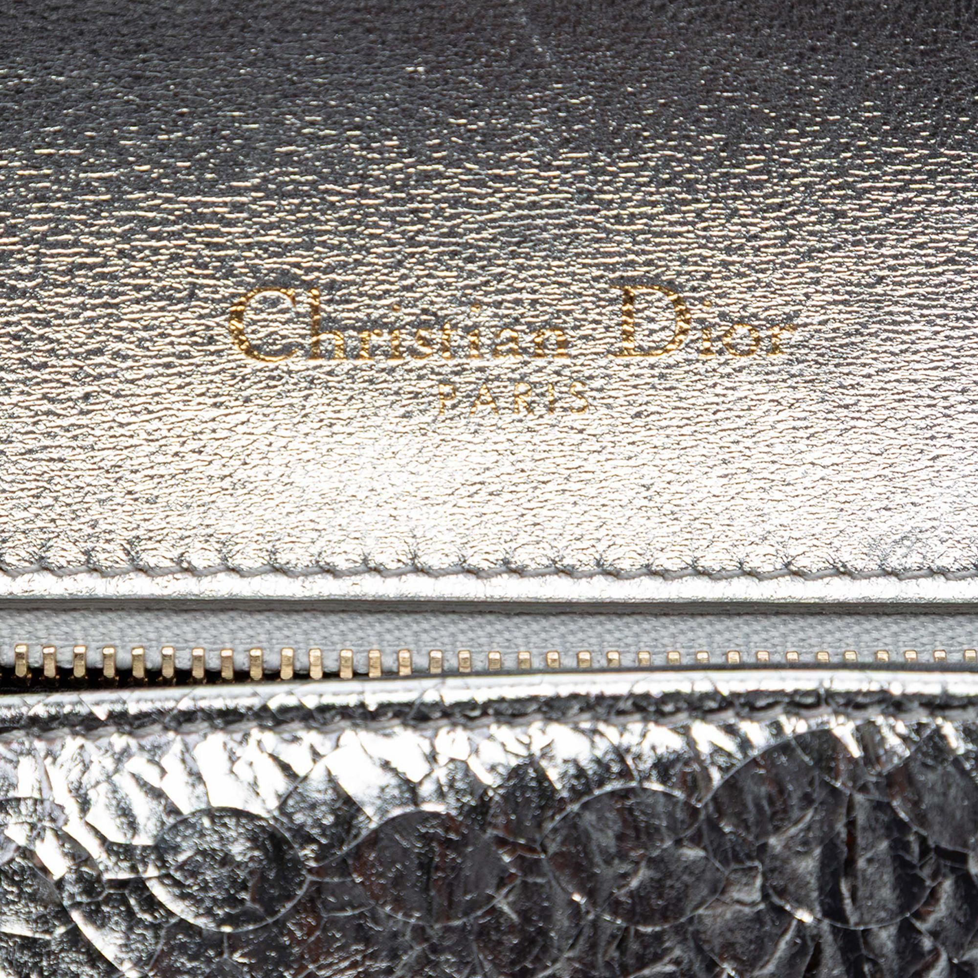 Dior Medium Metallic Crackled Deerskin Diorama Flap