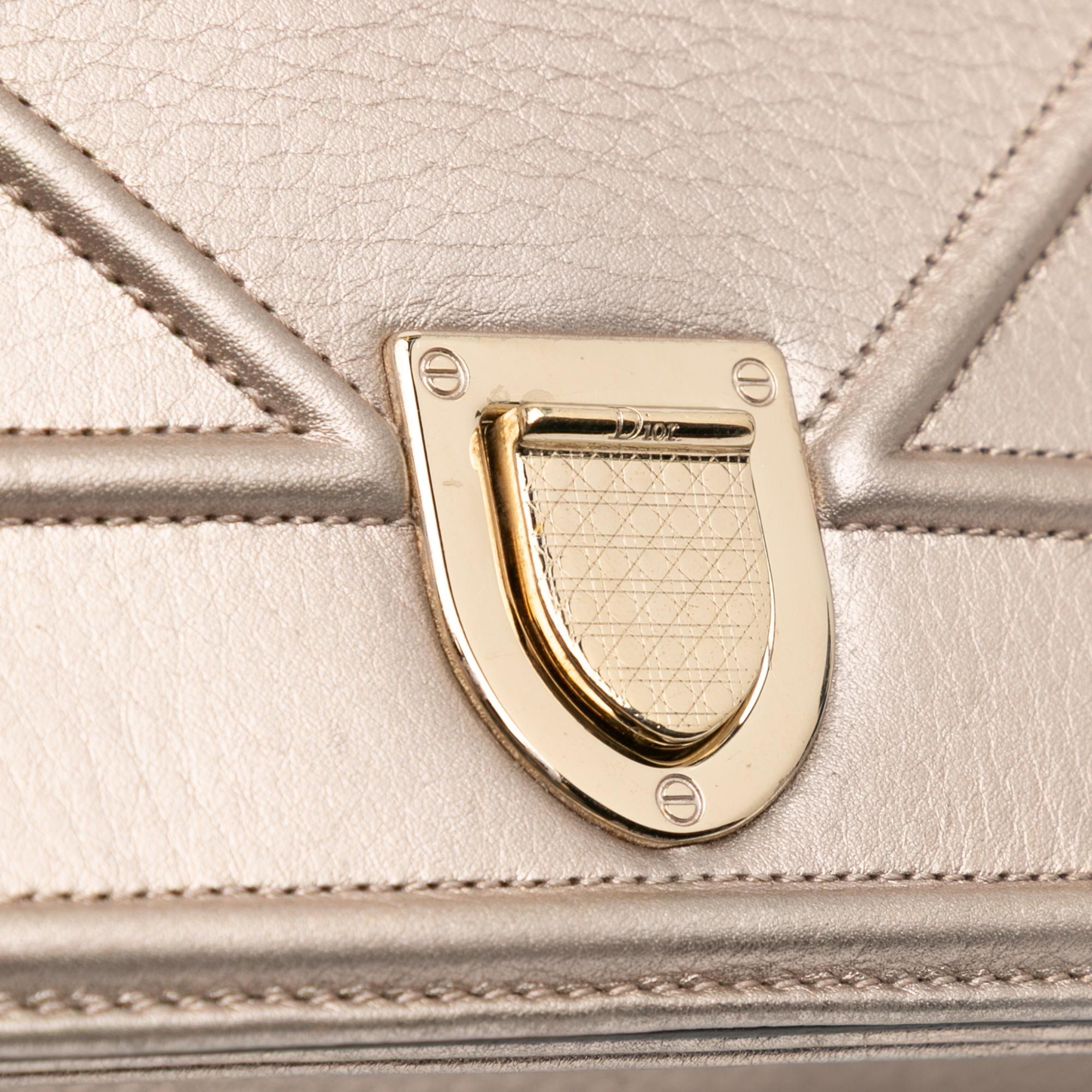Dior Medium Metallic Grained Calfskin Diorama Flap